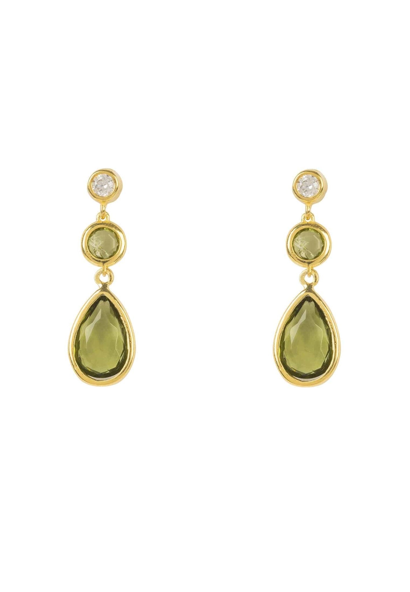 Tuscany Gemstone Drop Earring Gold Peridot - LATELITA Earrings