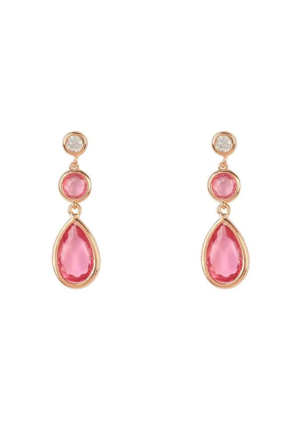 Tuscany Gemstone Drop Earring Rose Gold Pink Tourmaline