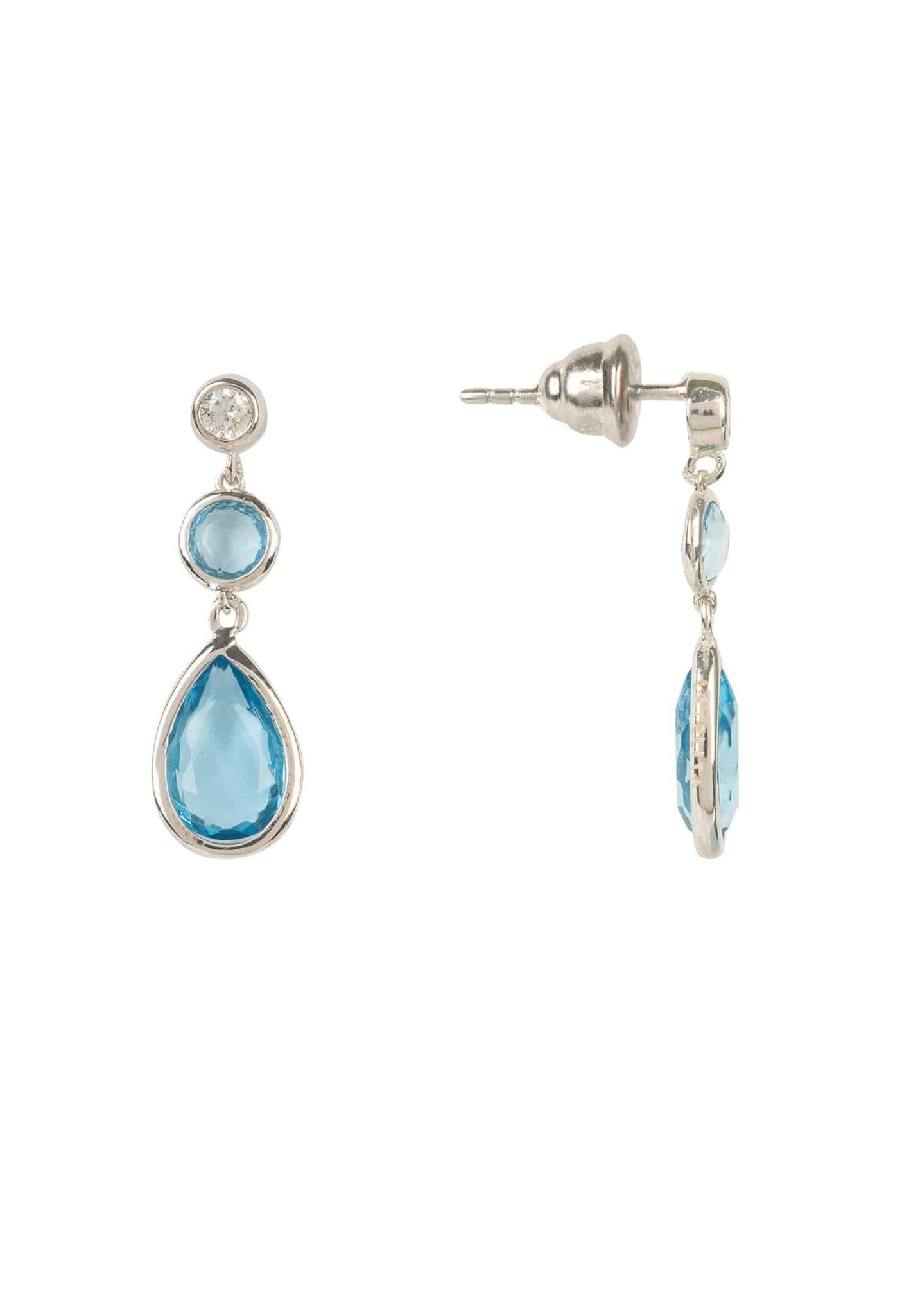 Tuscany Gemstone Drop Earring Silver Blue Topaz Hydro - LATELITA Earrings