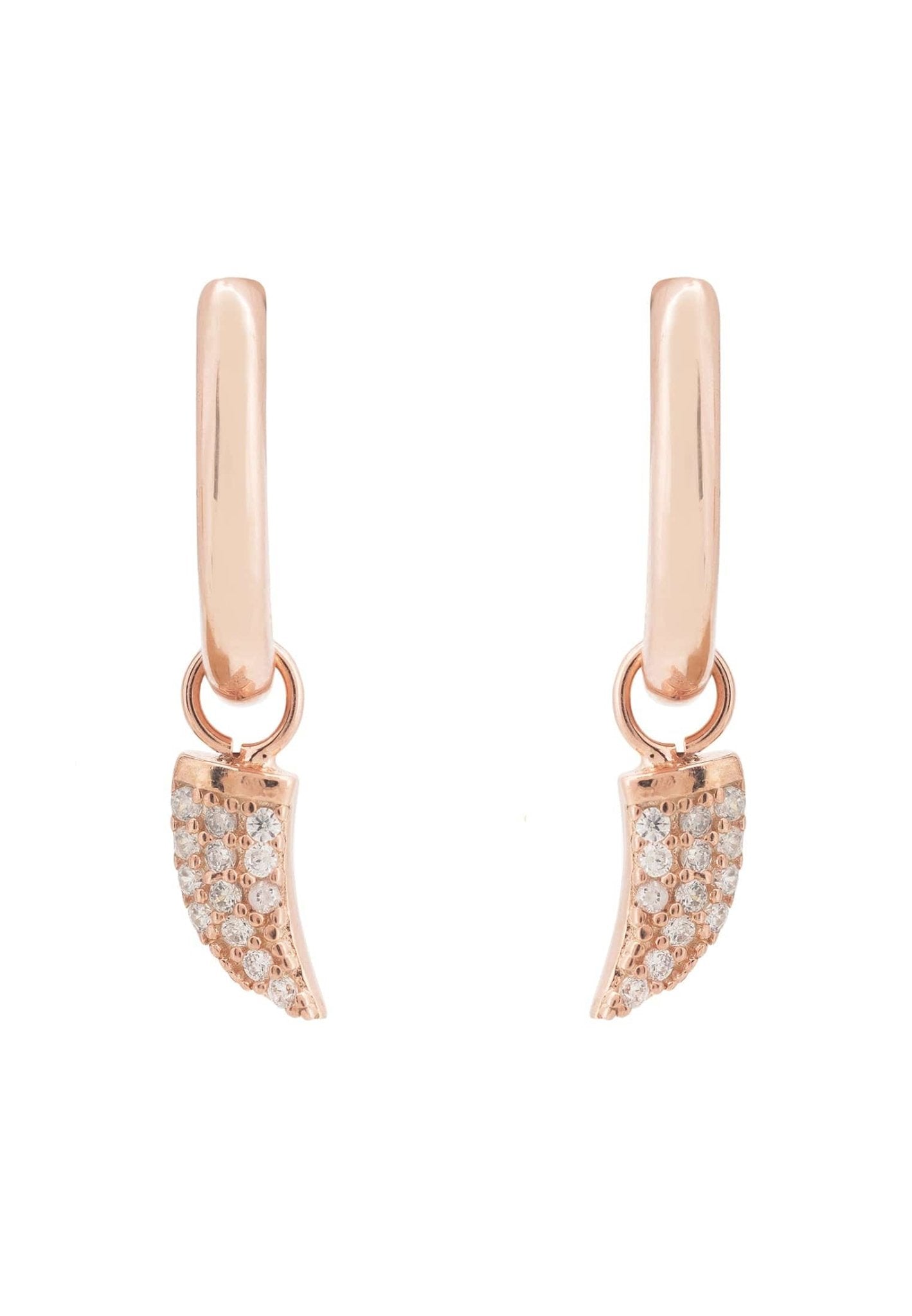 Tusk Huggie Hoop Earrings Rosegold - LATELITA Earrings
