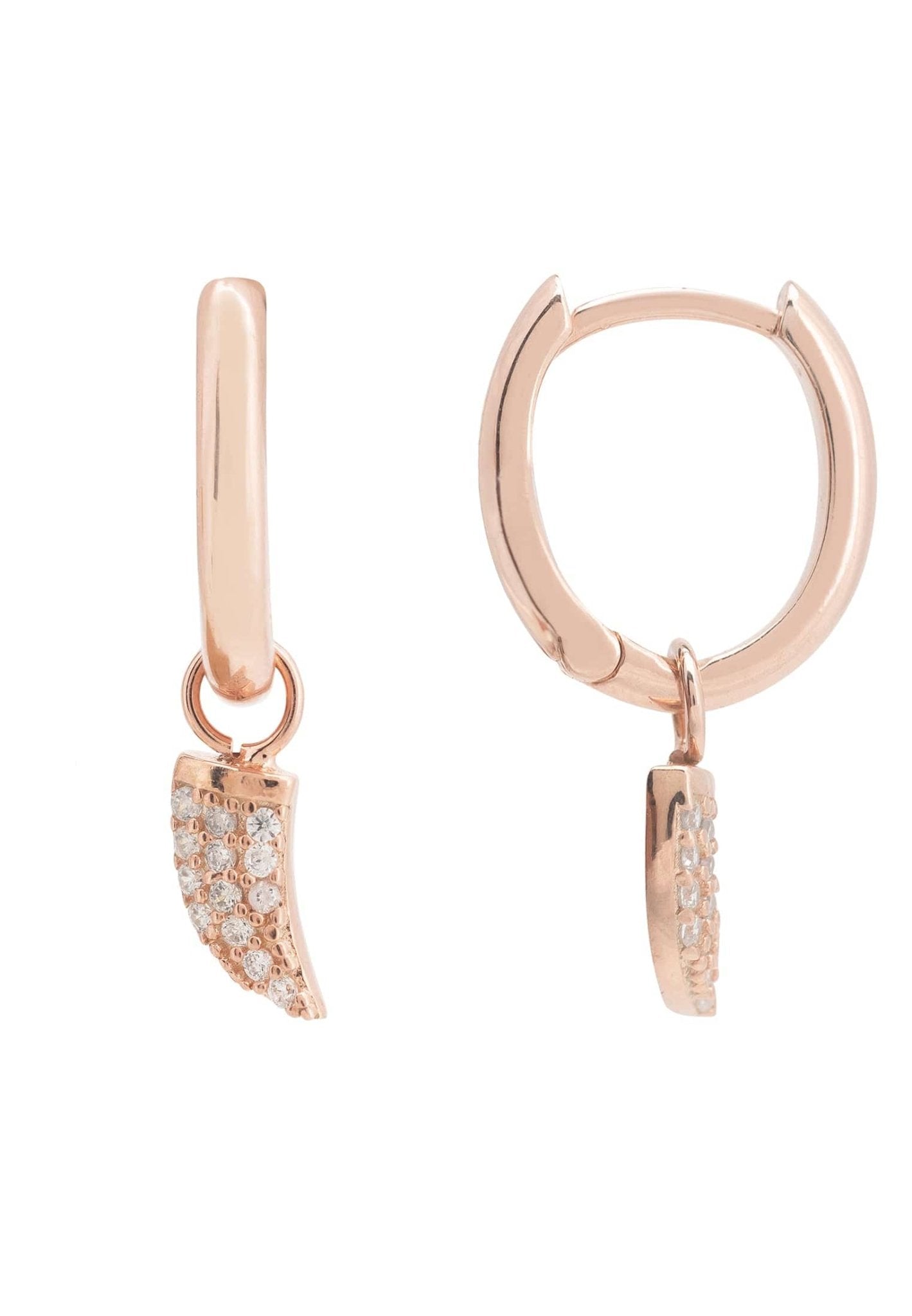 Tusk Huggie Hoop Earrings Rosegold - LATELITA Earrings
