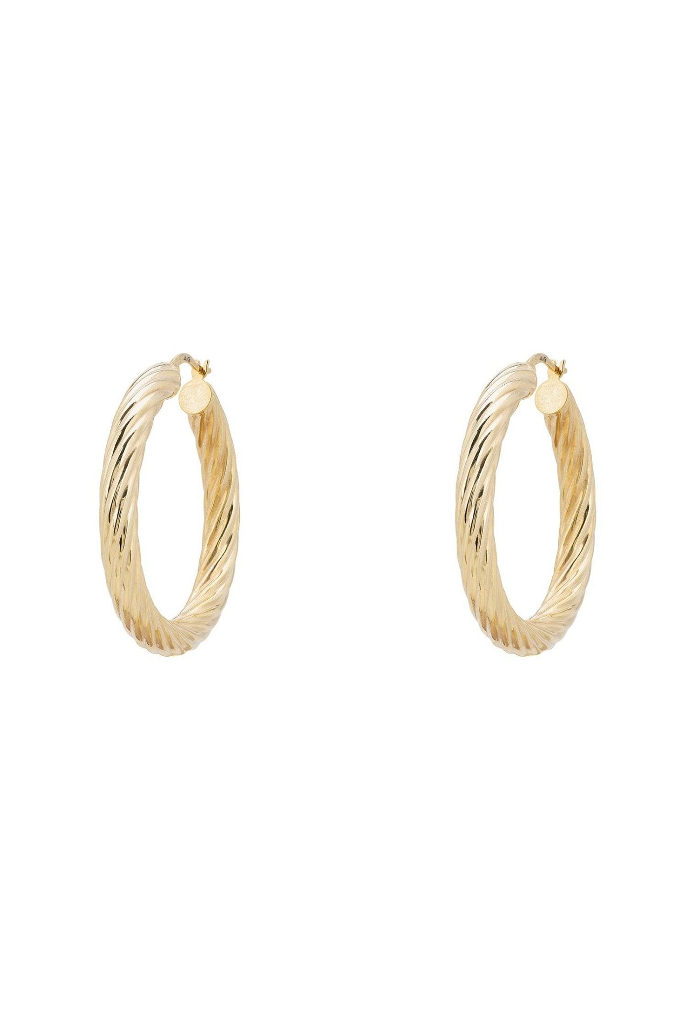 Twisted Creole Hoop Earrings Gold - LATELITA Earrings
