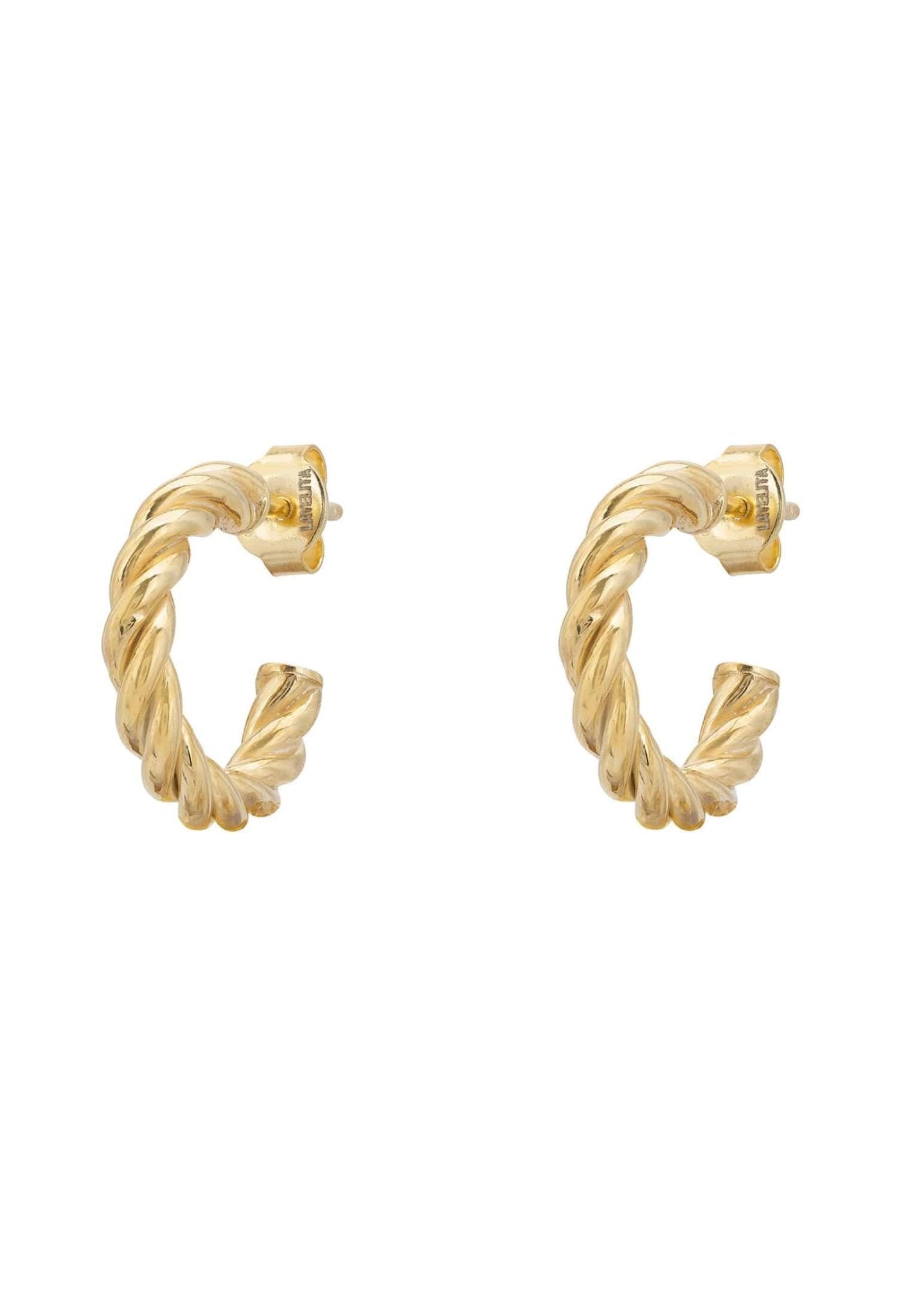 Twisted Rope Hoop Earrings Gold - LATELITA Earrings