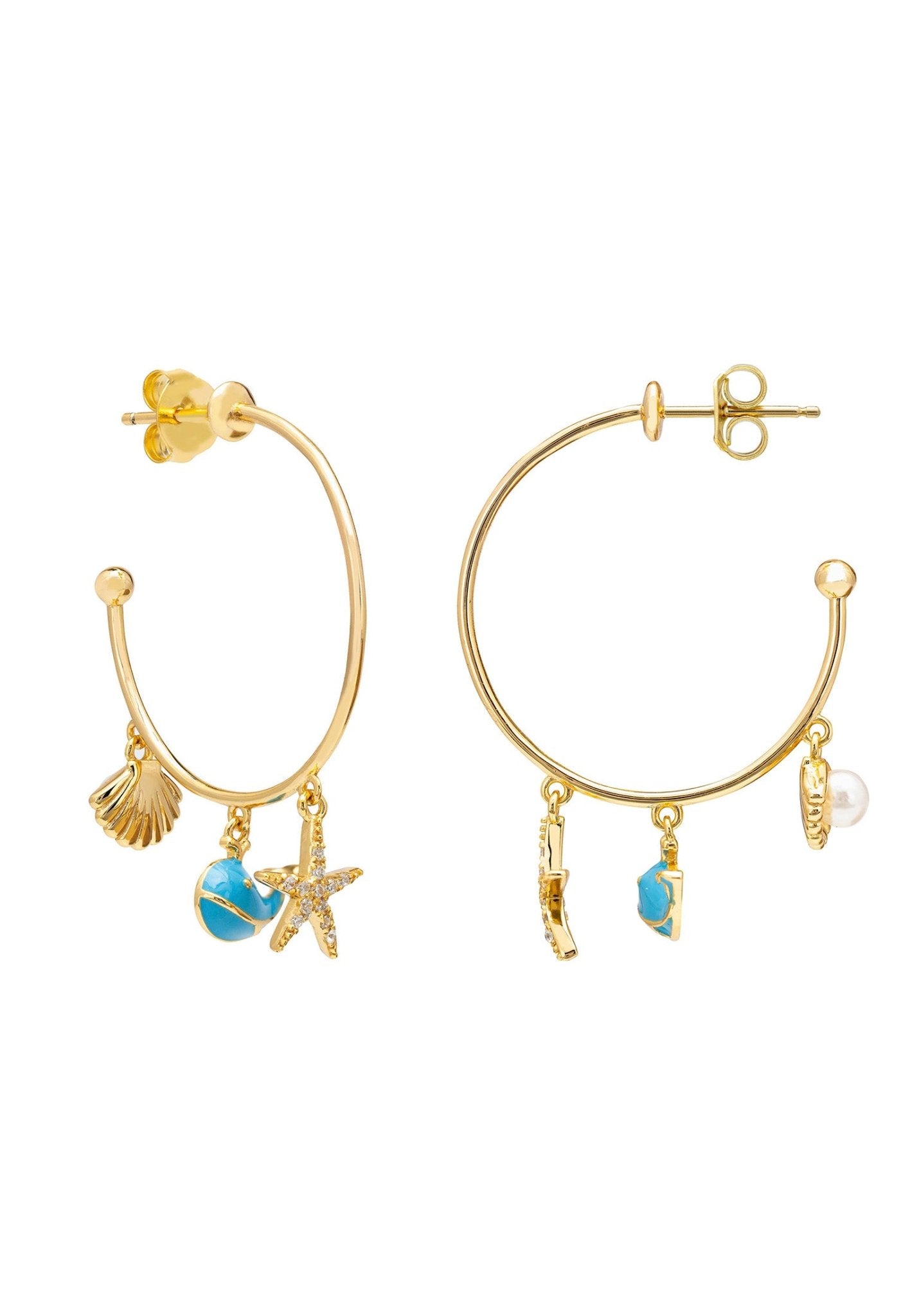 Under The Sea Hoop Earrings Gold - LATELITA Earrings