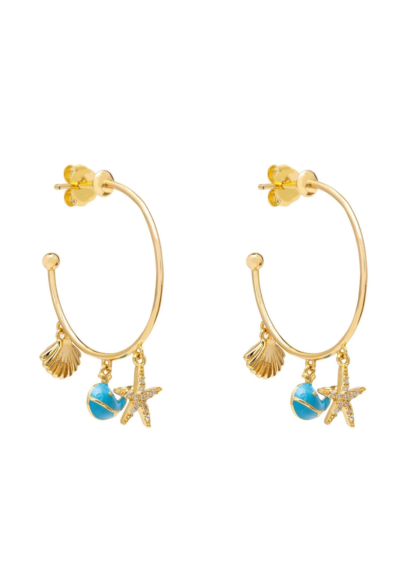 Under The Sea Hoop Earrings Gold - LATELITA Earrings