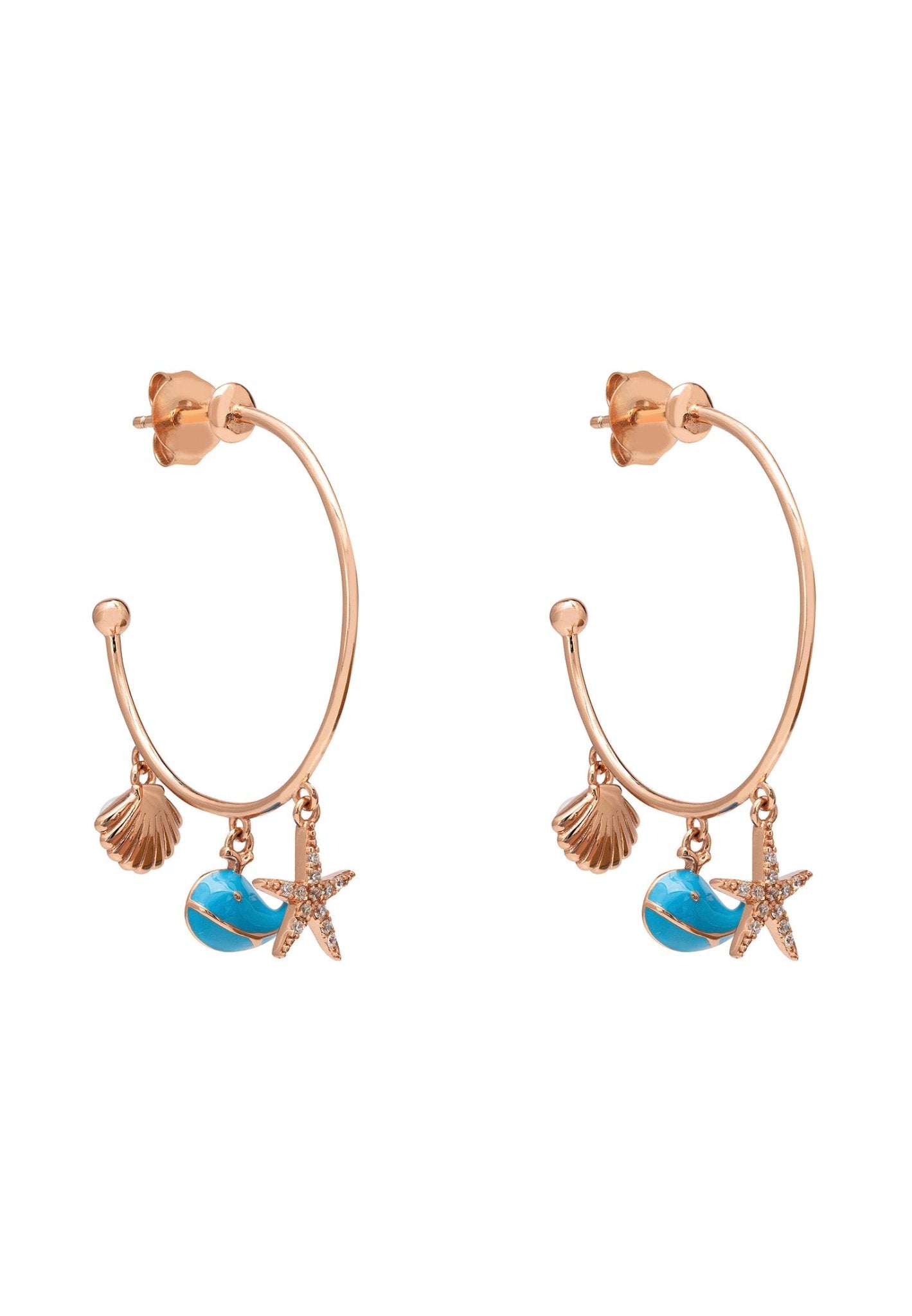 Under The Sea Hoop Earrings Rosegold - LATELITA Earrings