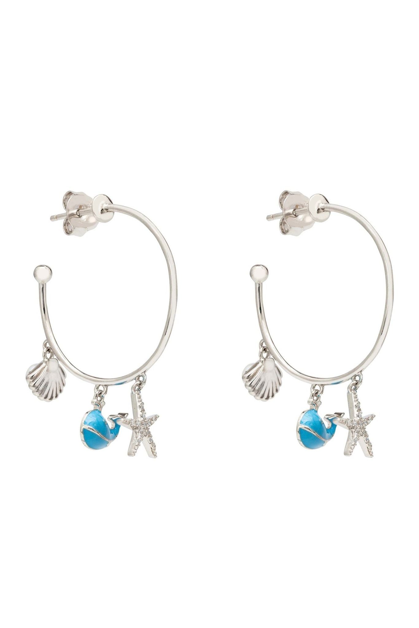 Under The Sea Hoop Earrings Silver - LATELITA Earrings