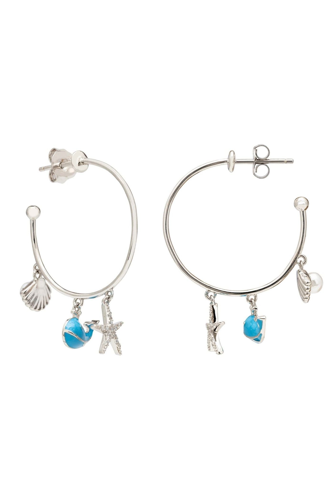 Under The Sea Hoop Earrings Silver - LATELITA Earrings