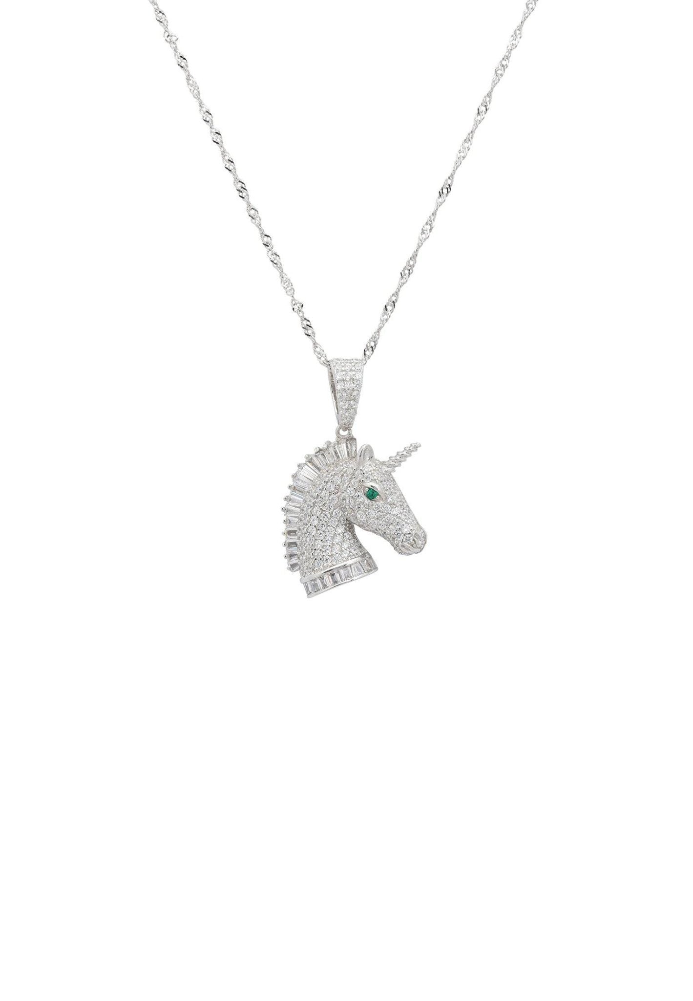 Unicorn Sparkling Pendant Necklace Silver - LATELITA Necklaces