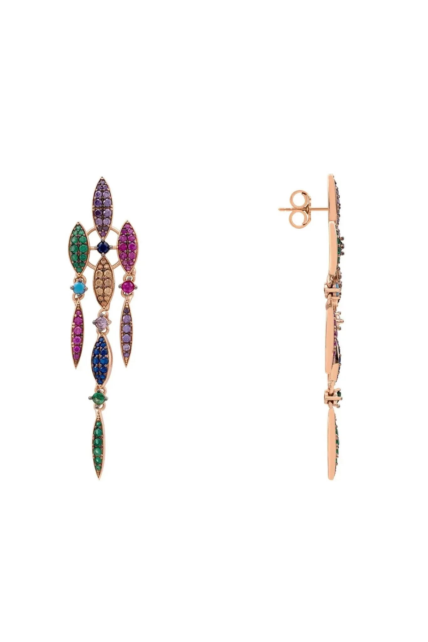 Valencia Rainbow Earrings Rosegold - LATELITA Earrings