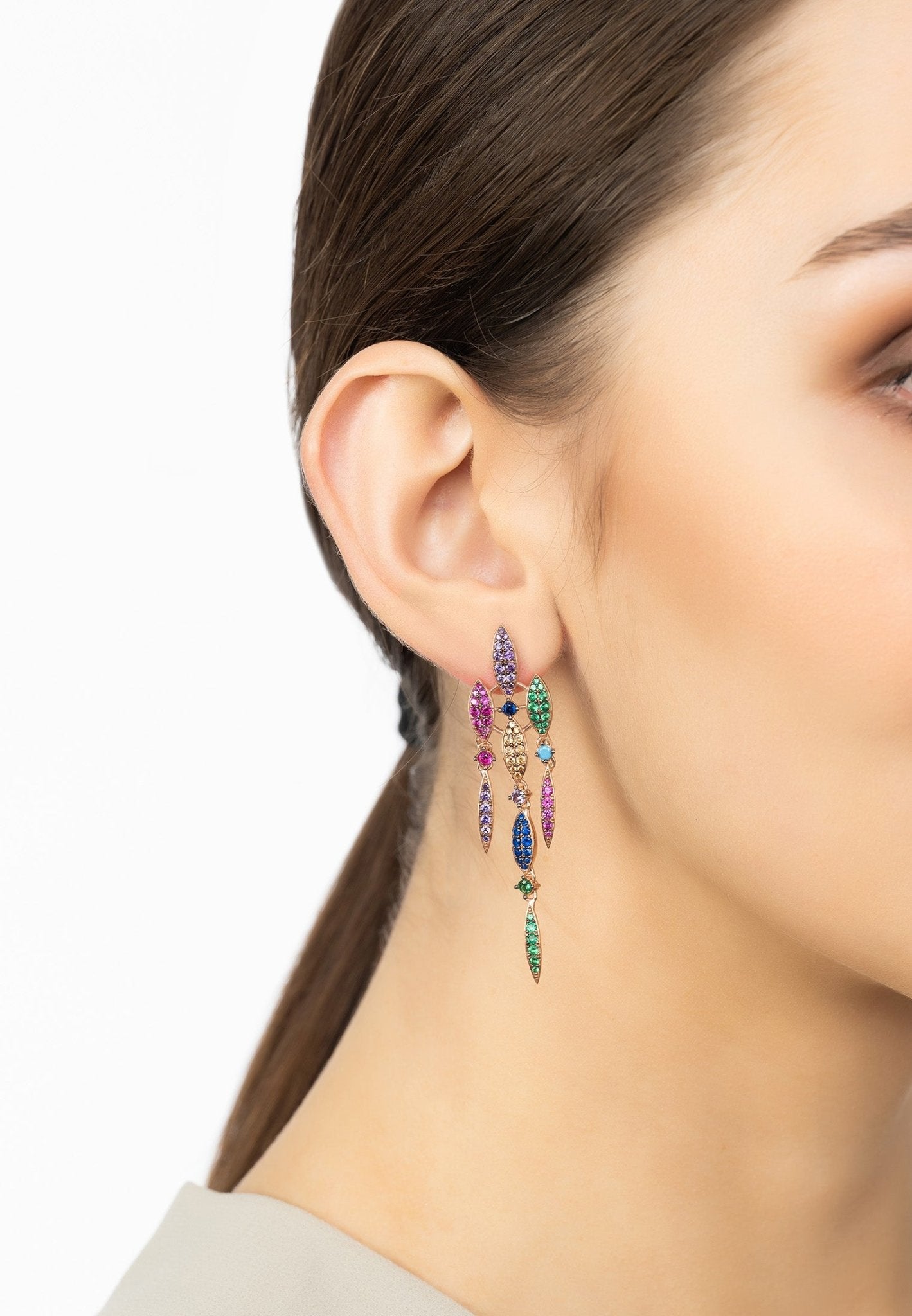 Valencia Rainbow Earrings Rosegold - LATELITA Earrings