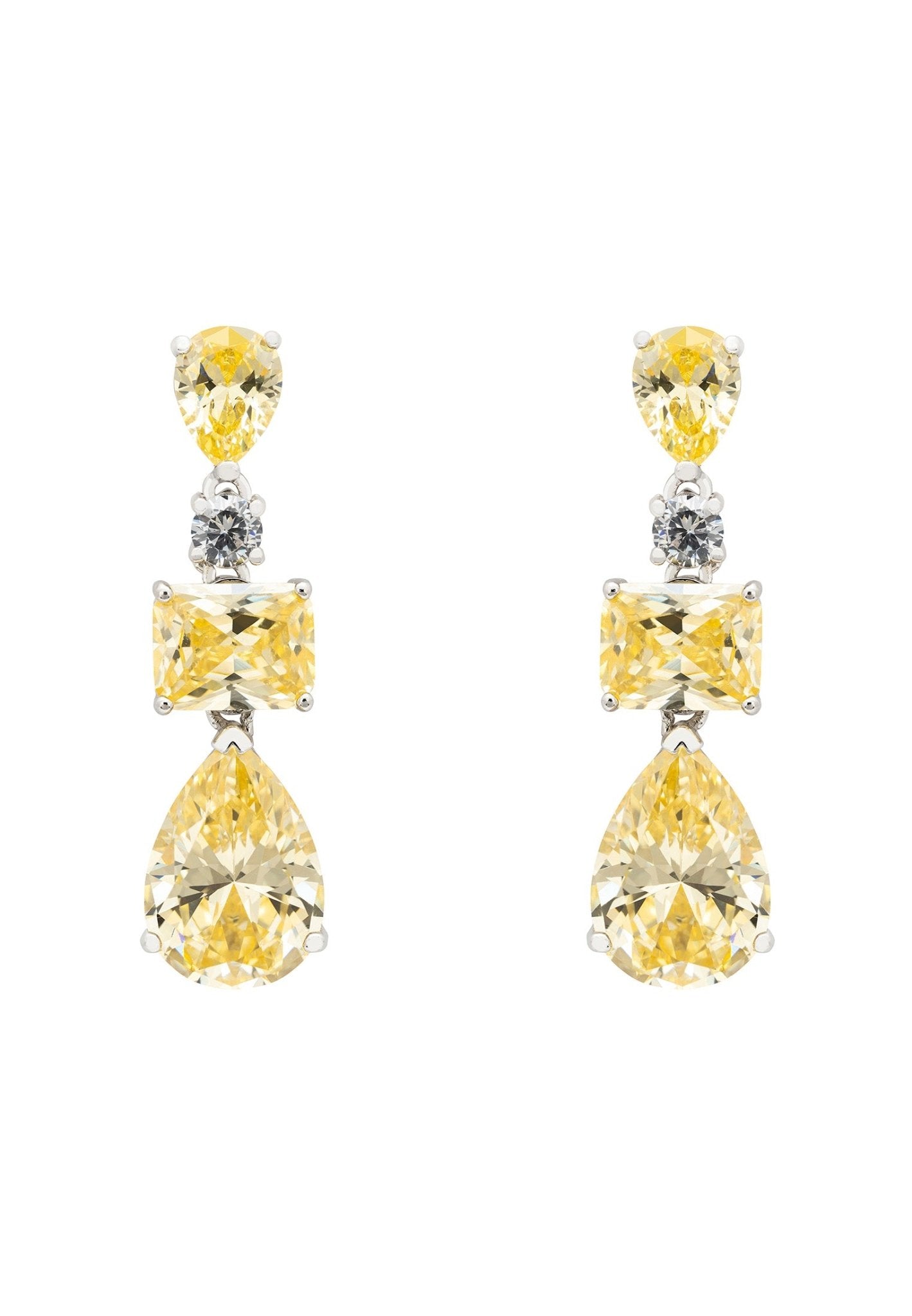 Valentina Drop Earrings Silver Yellow Topaz - LATELITA Earrings
