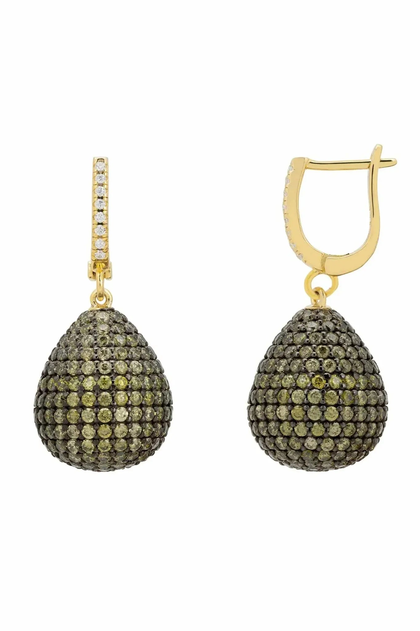 Valerie Pear Drop Gemstone Earrings Gold Peridot - LATELITA Earrings