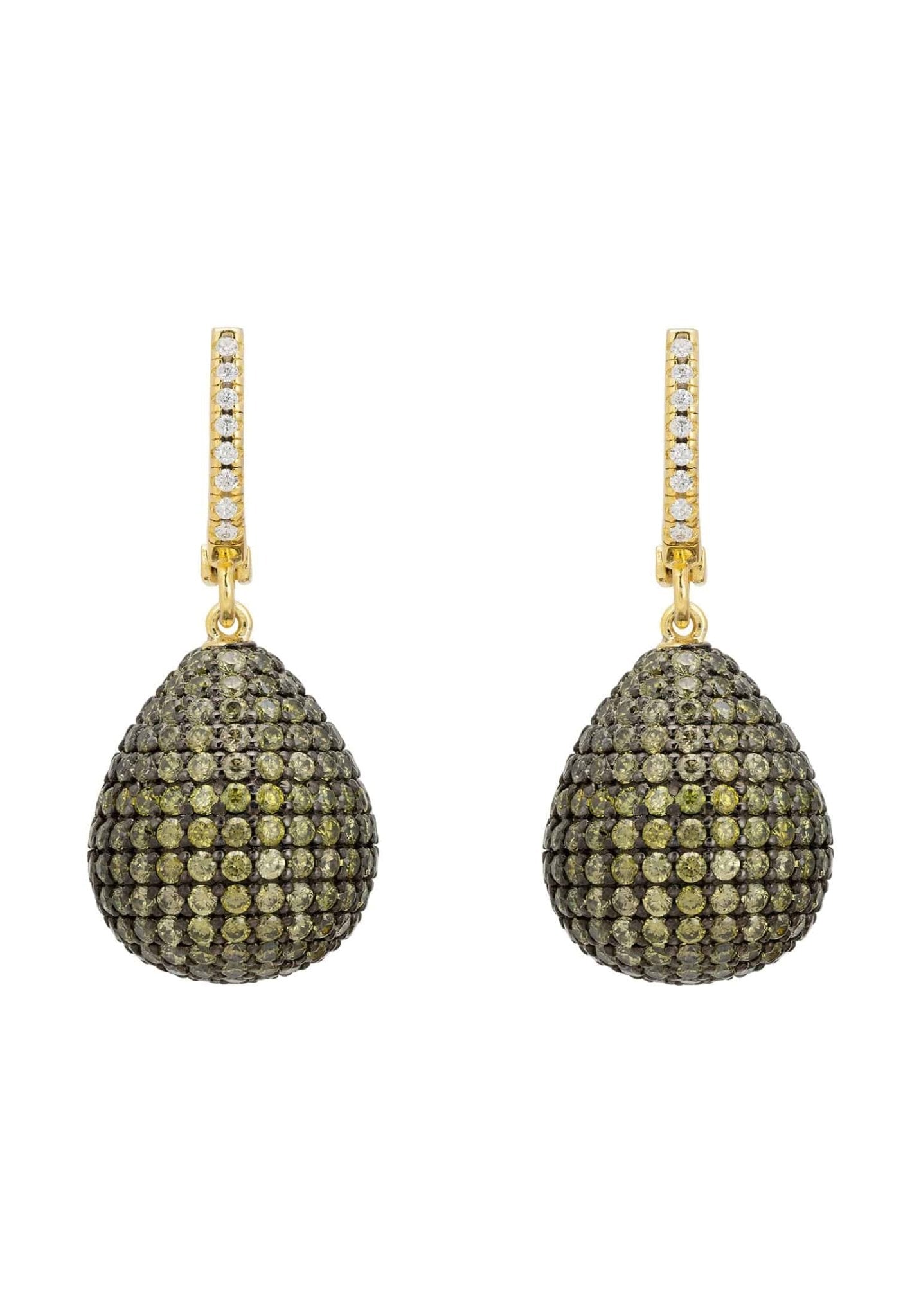 Valerie Pear Drop Gemstone Earrings Gold Peridot - LATELITA Earrings