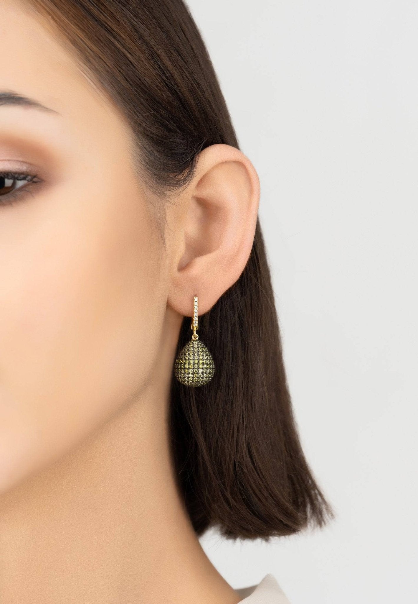 Valerie Pear Drop Gemstone Earrings Gold Peridot - LATELITA Earrings
