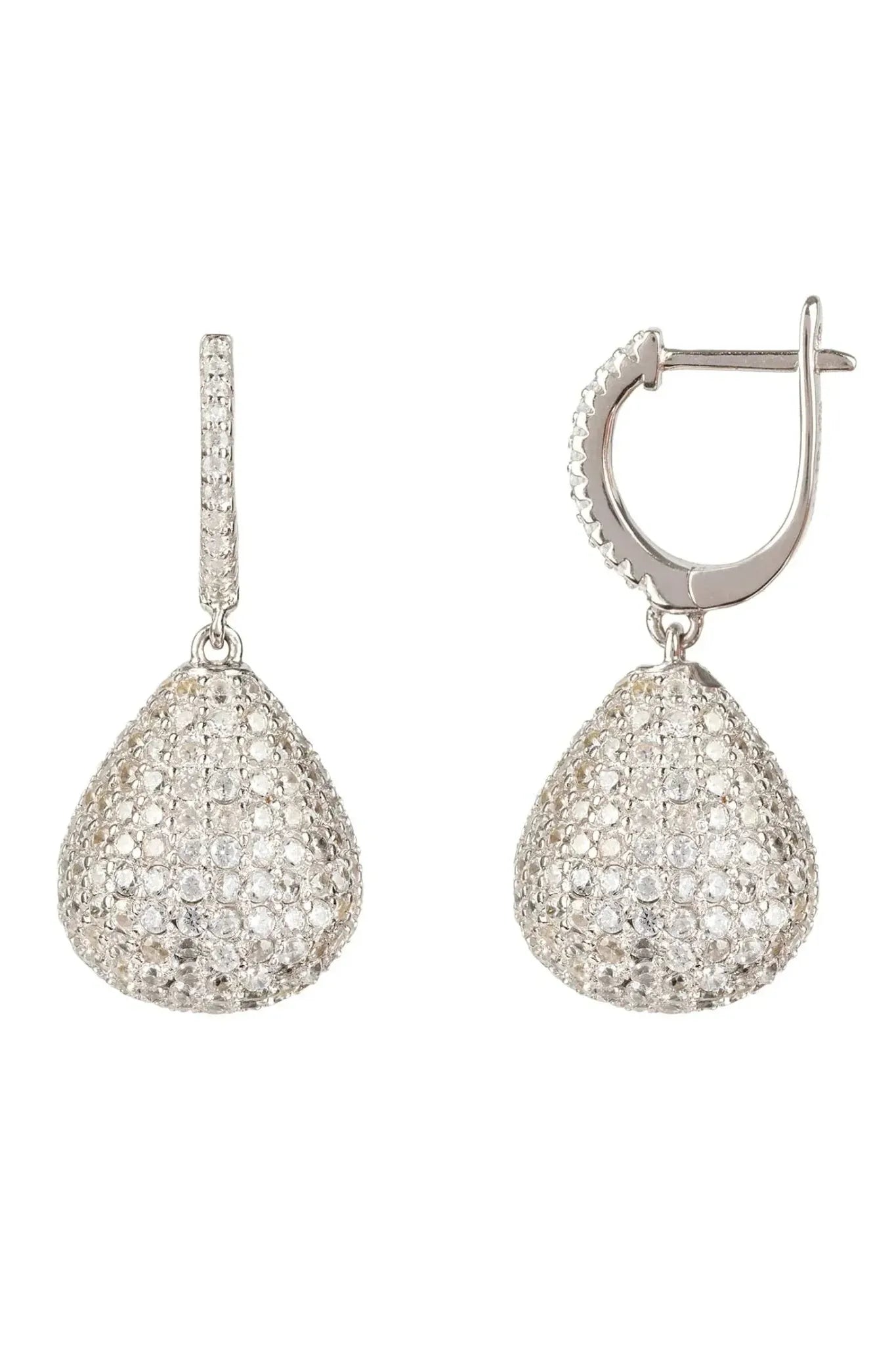 Valerie Pear Drop Gemstone Earrings Silver White Cz - LATELITA Earrings