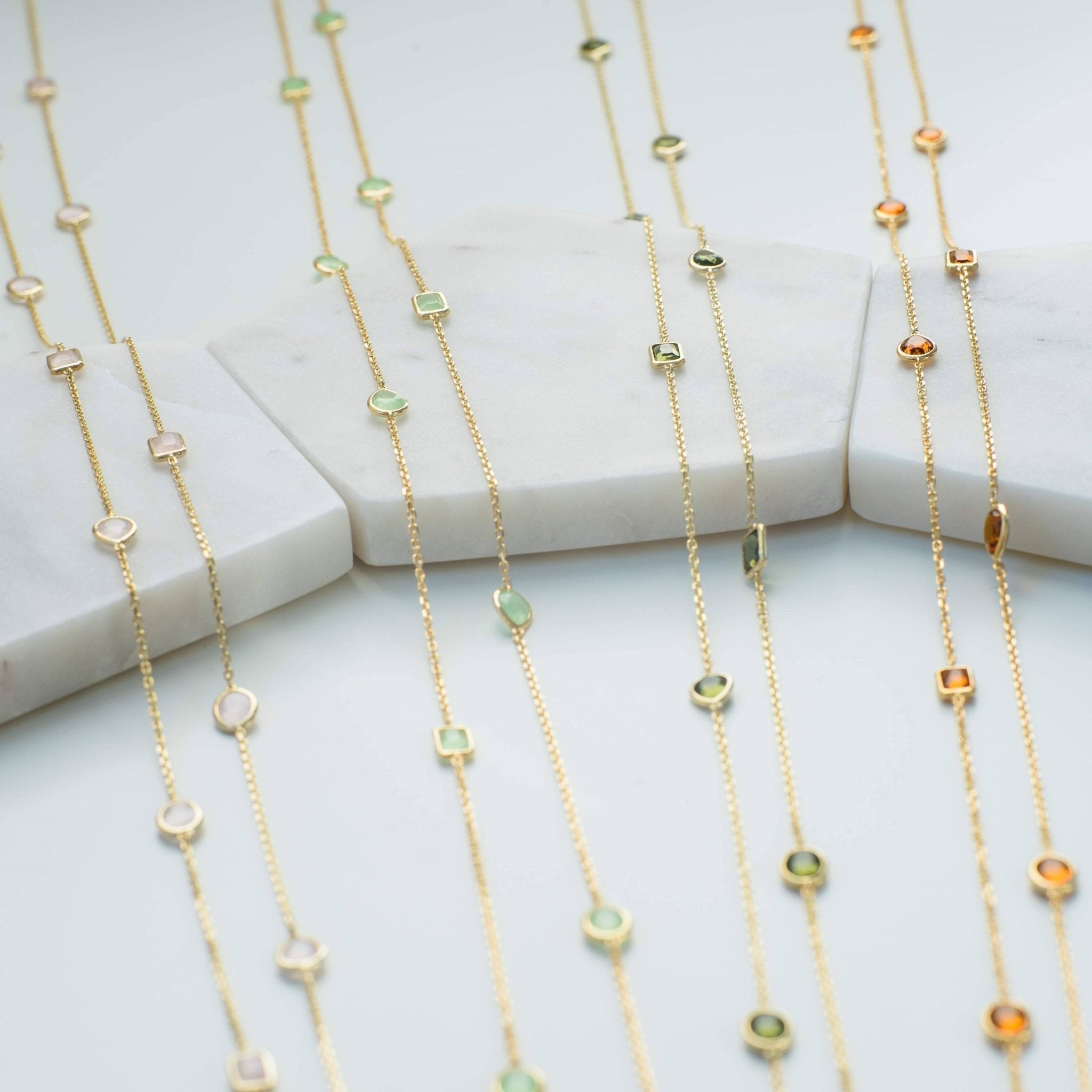 Venice 120Cm Long Chain Necklace Rosegold Rose Quartz - LATELITA Necklaces