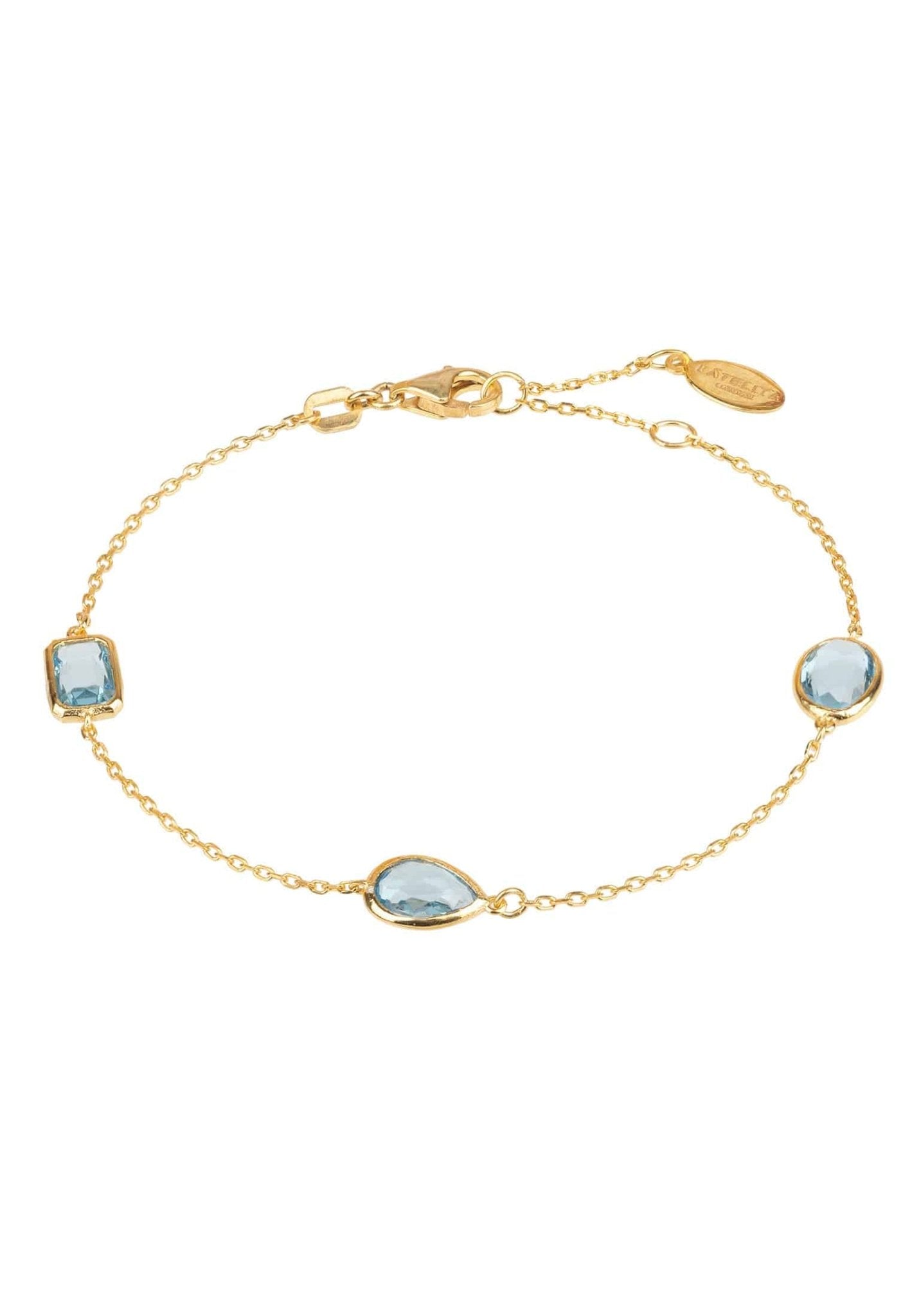 Venice Bracelet Gold Blue Topaz - LATELITA Bracelets