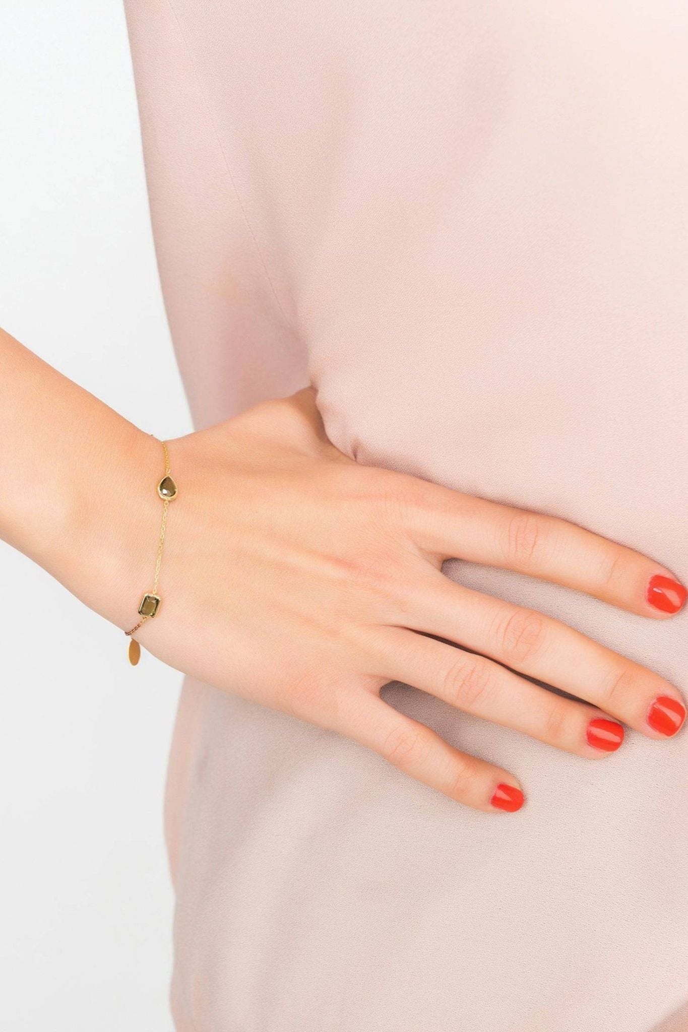 Venice Bracelet Gold Peridot - LATELITA Bracelets