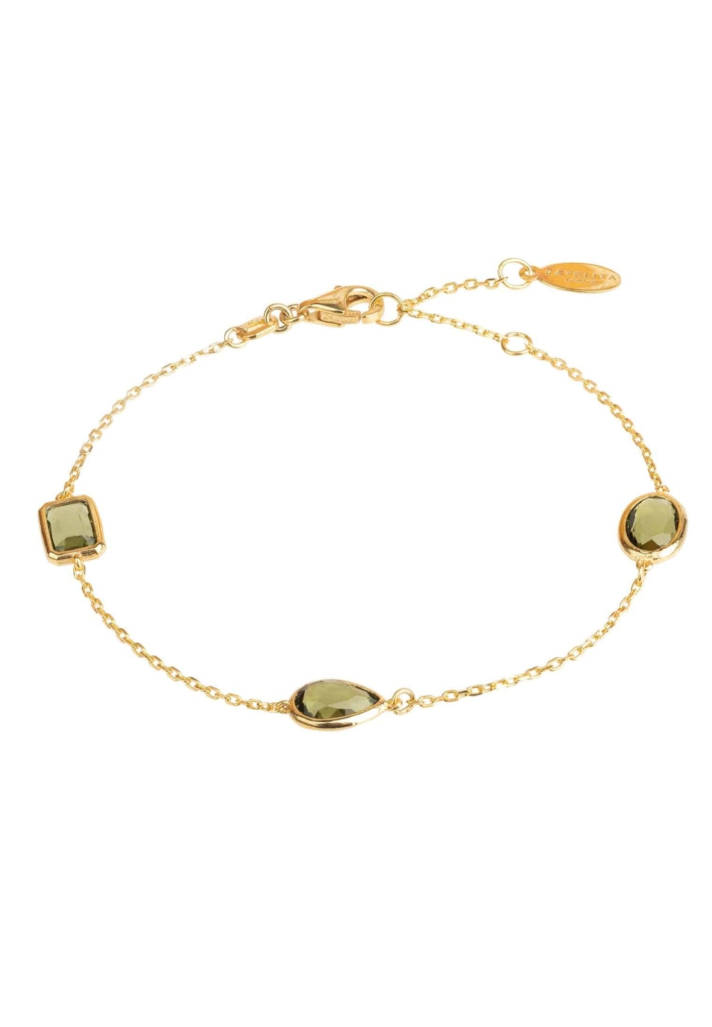 Venice Bracelet Gold Peridot - LATELITA Bracelets