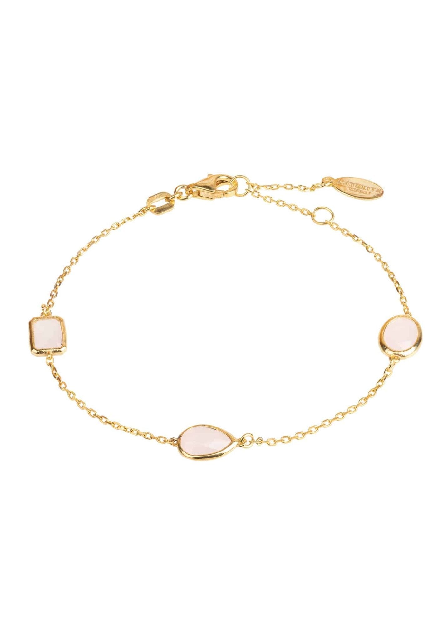 Venice Bracelet Gold Rose Quartz - LATELITA Bracelets