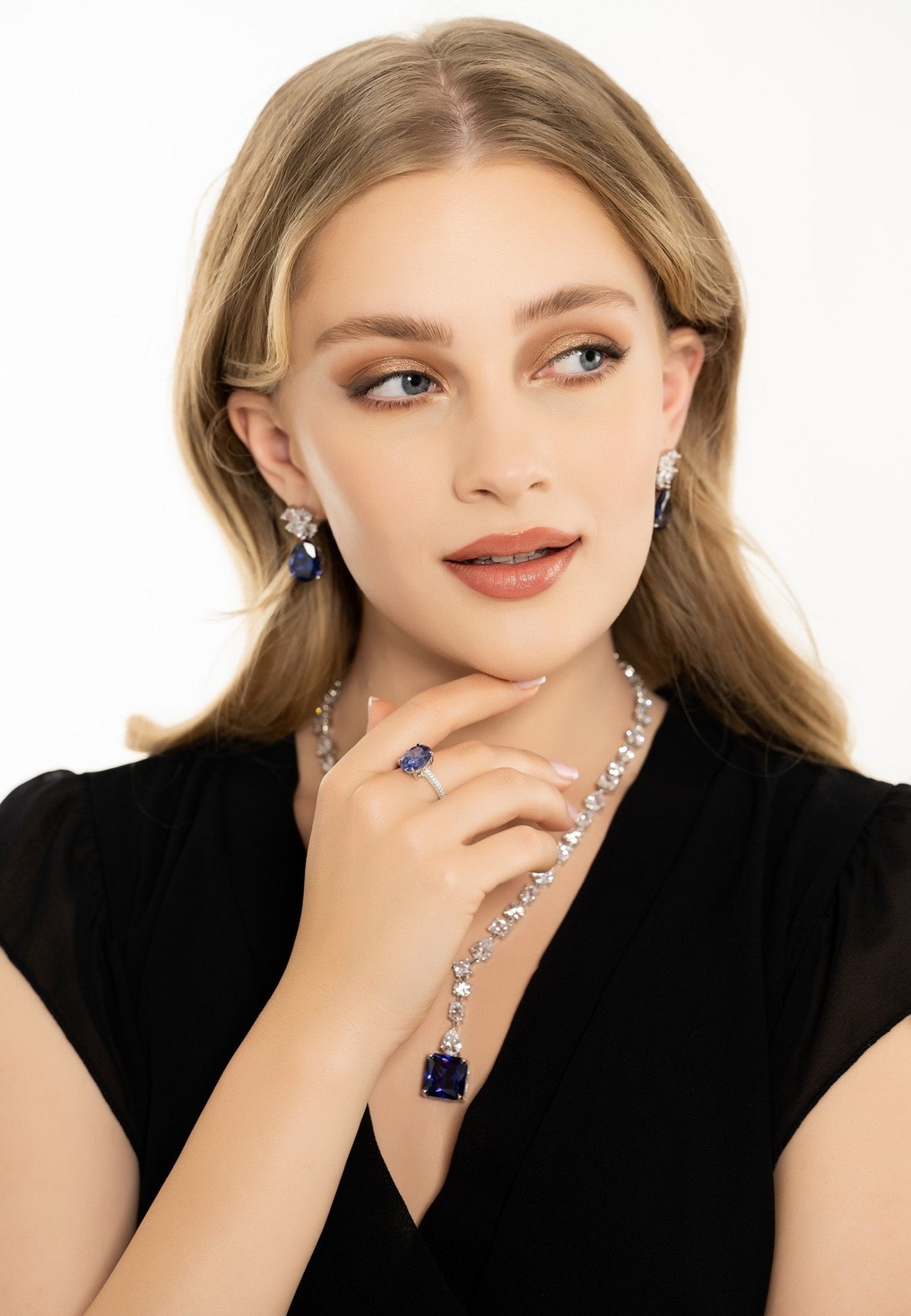 Victoria Teardrop Earrings Silver Tanzanite - LATELITA Earrings