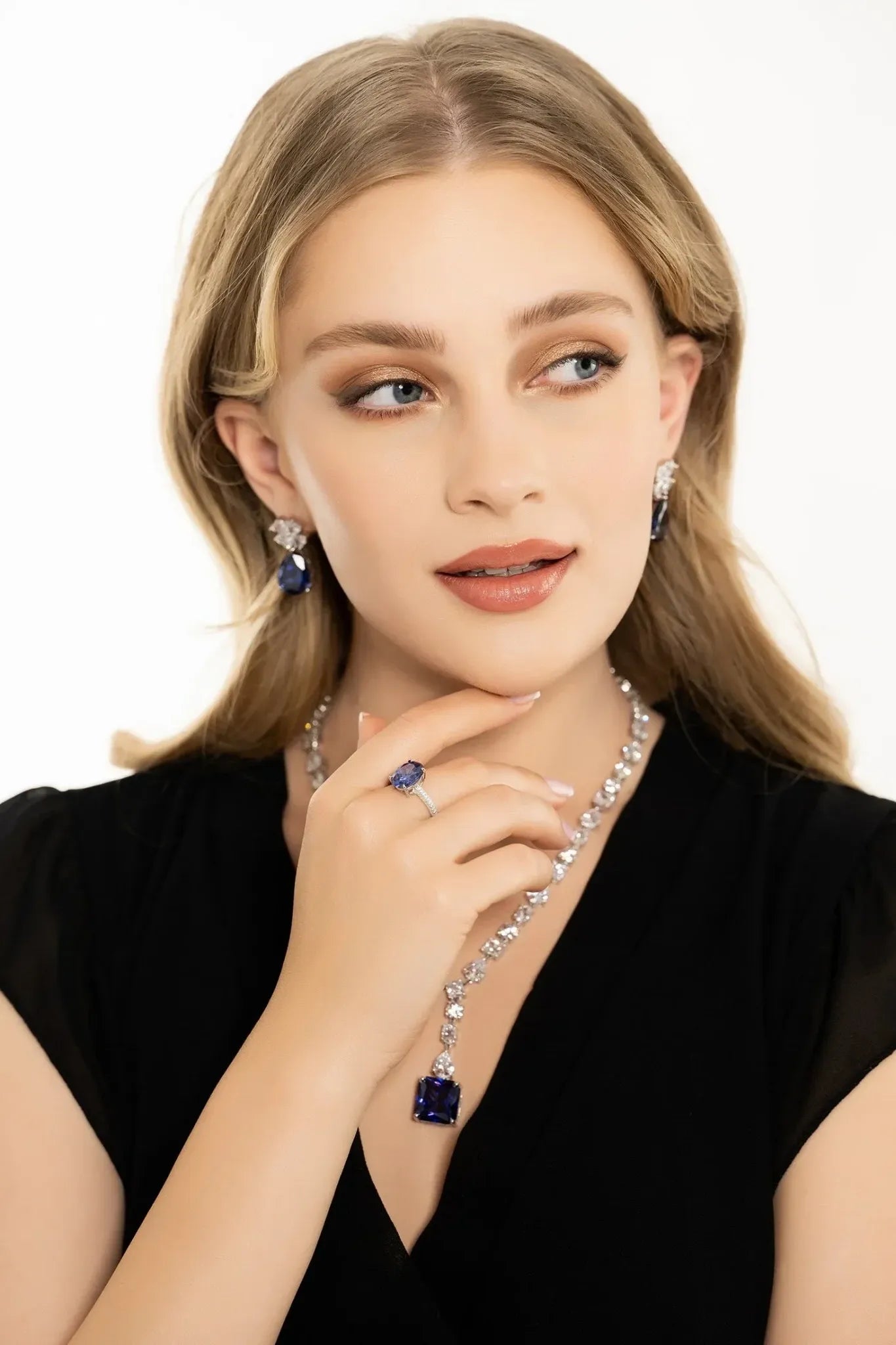 Victoria Teardrop Earrings Silver Tanzanite - LATELITA Earrings