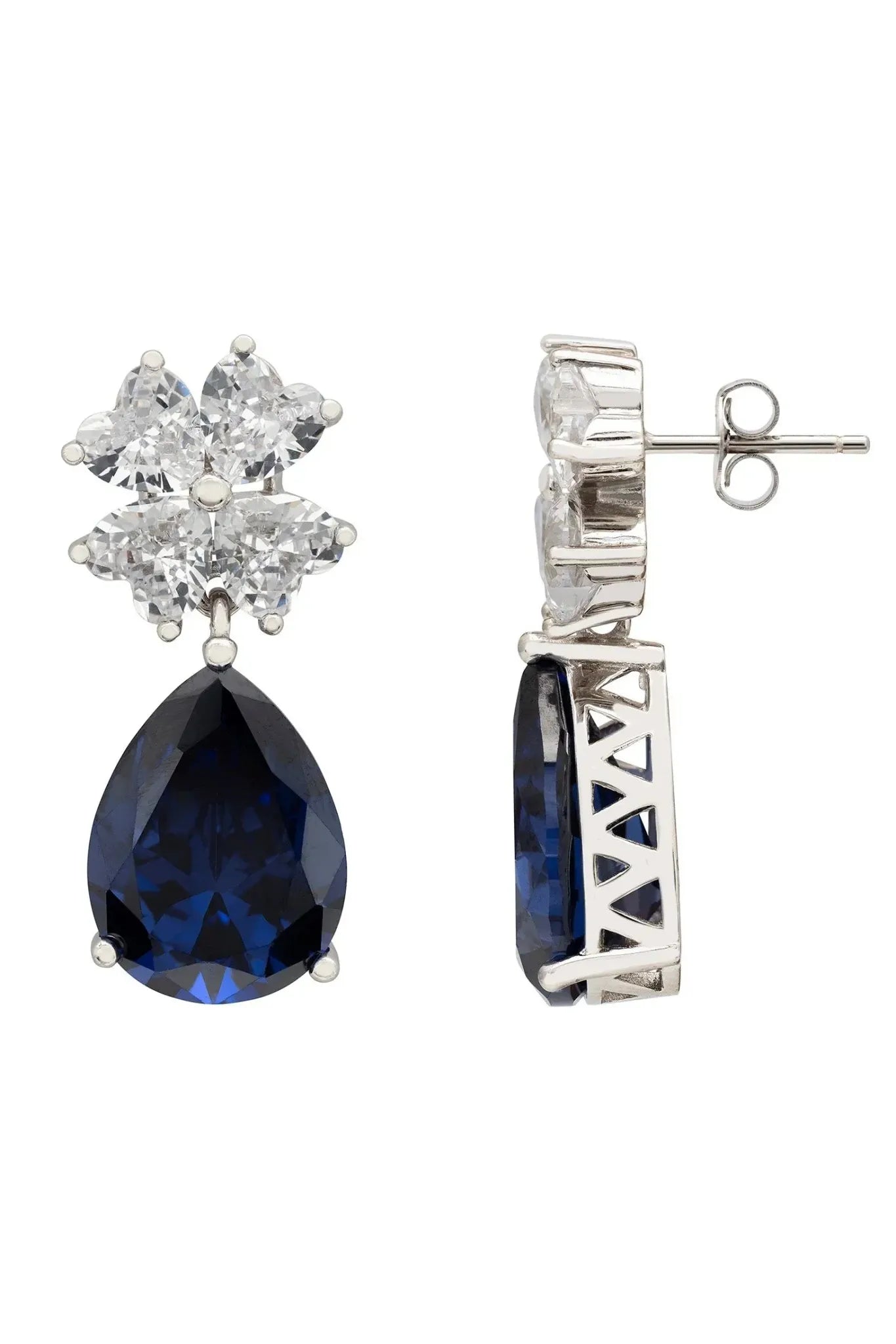 Victoria Teardrop Earrings Silver Tanzanite - LATELITA Earrings
