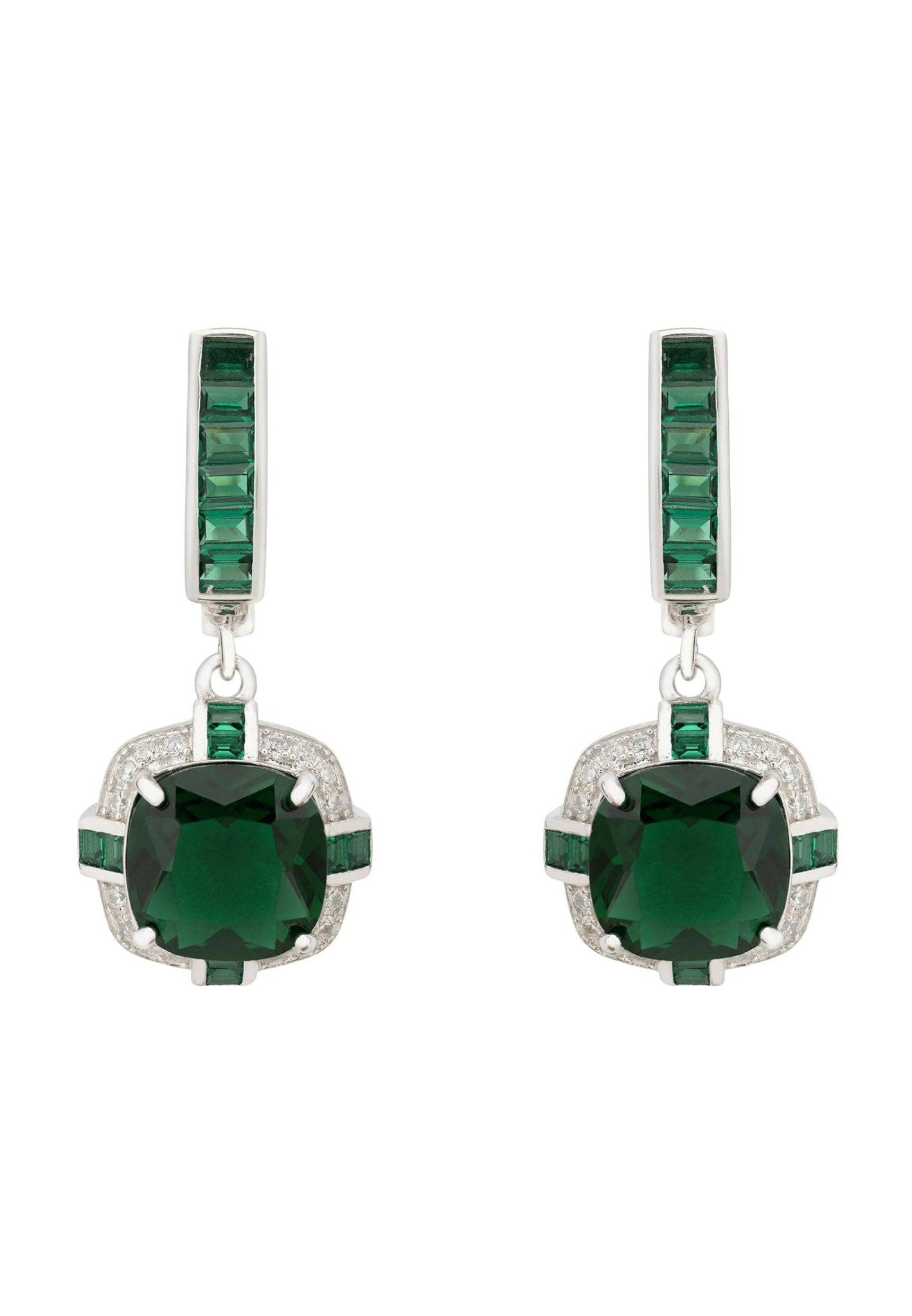 Windsor Silver Earring Emerald - LATELITA Earrings
