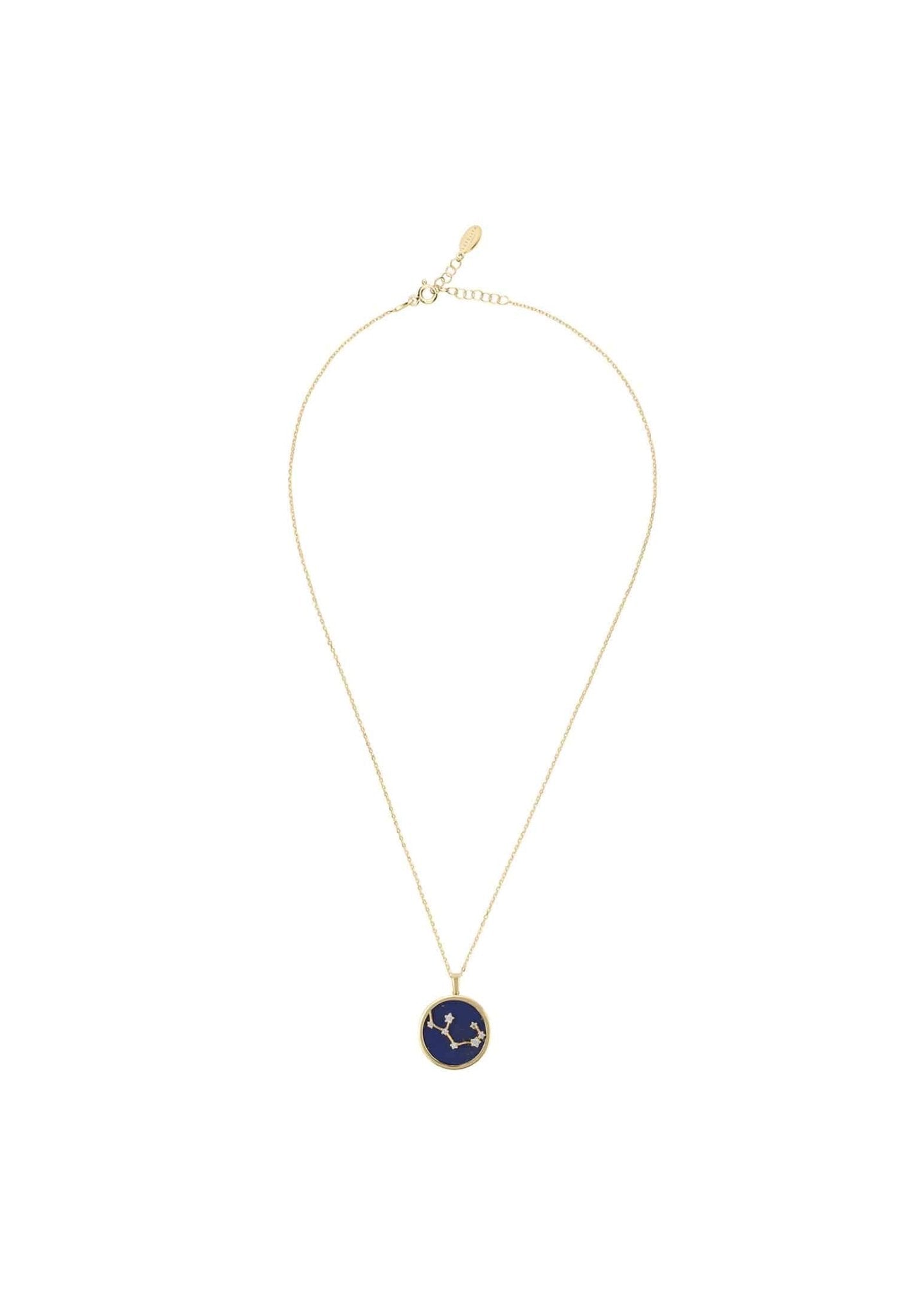 Zodiac Lapis Lazuli Gemstone Star Constellation Pendant Necklace Gold Sagittarius - LATELITA Necklaces
