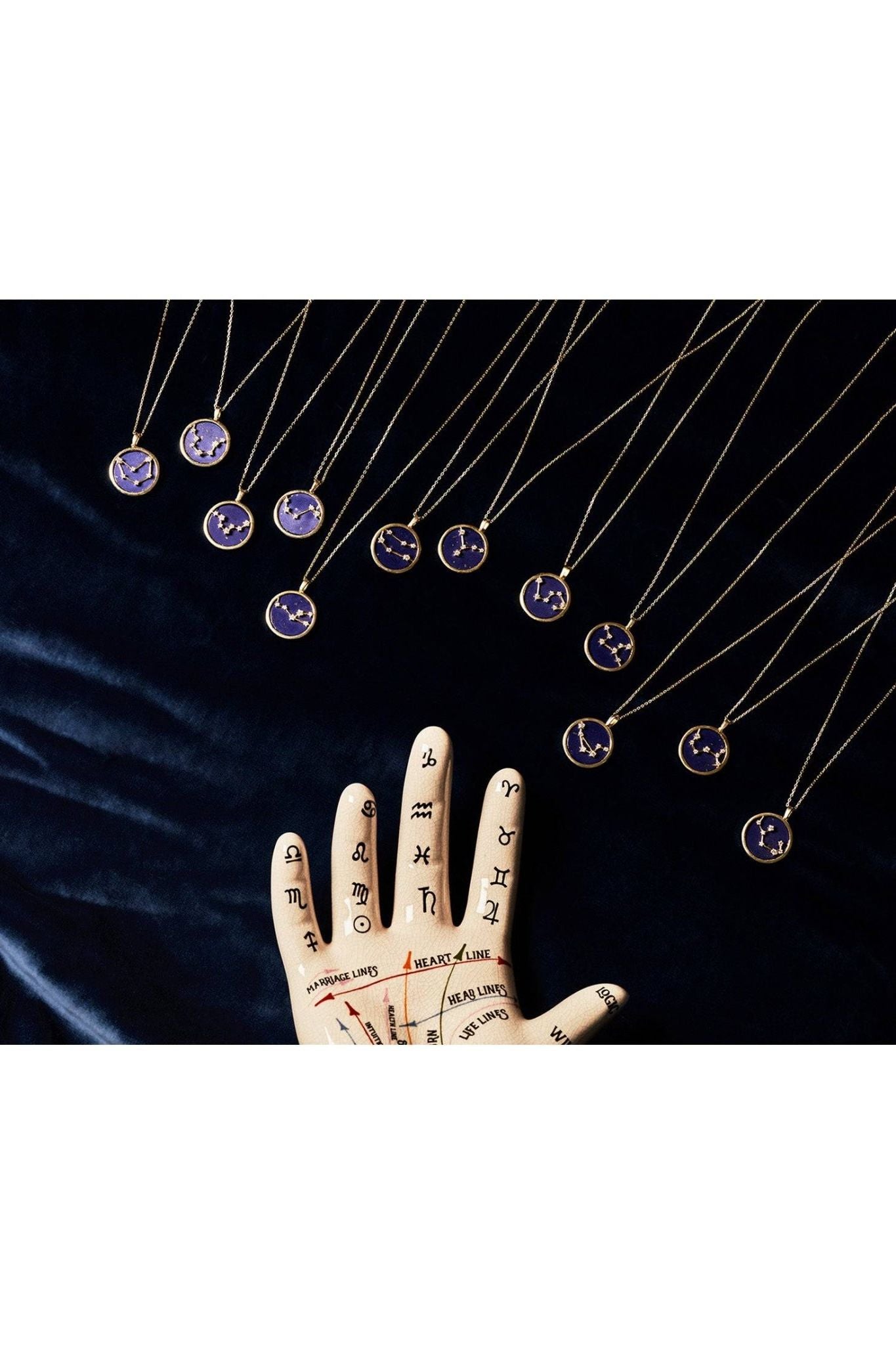 Zodiac Lapis Lazuli Gemstone Star Constellation Pendant Necklace Silver Cancer - LATELITA Necklaces
