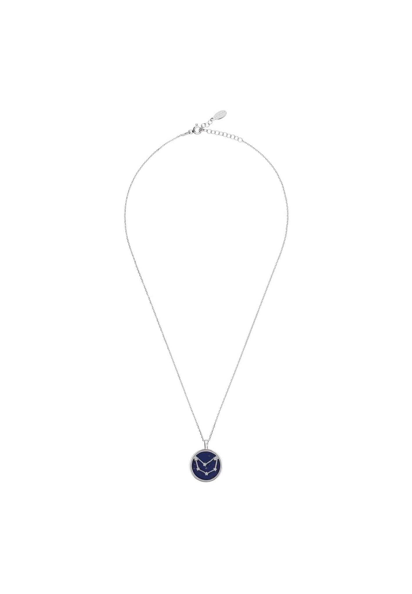 Zodiac Lapis Lazuli Gemstone Star Constellation Pendant Necklace Silver Capricorn - LATELITA Necklaces