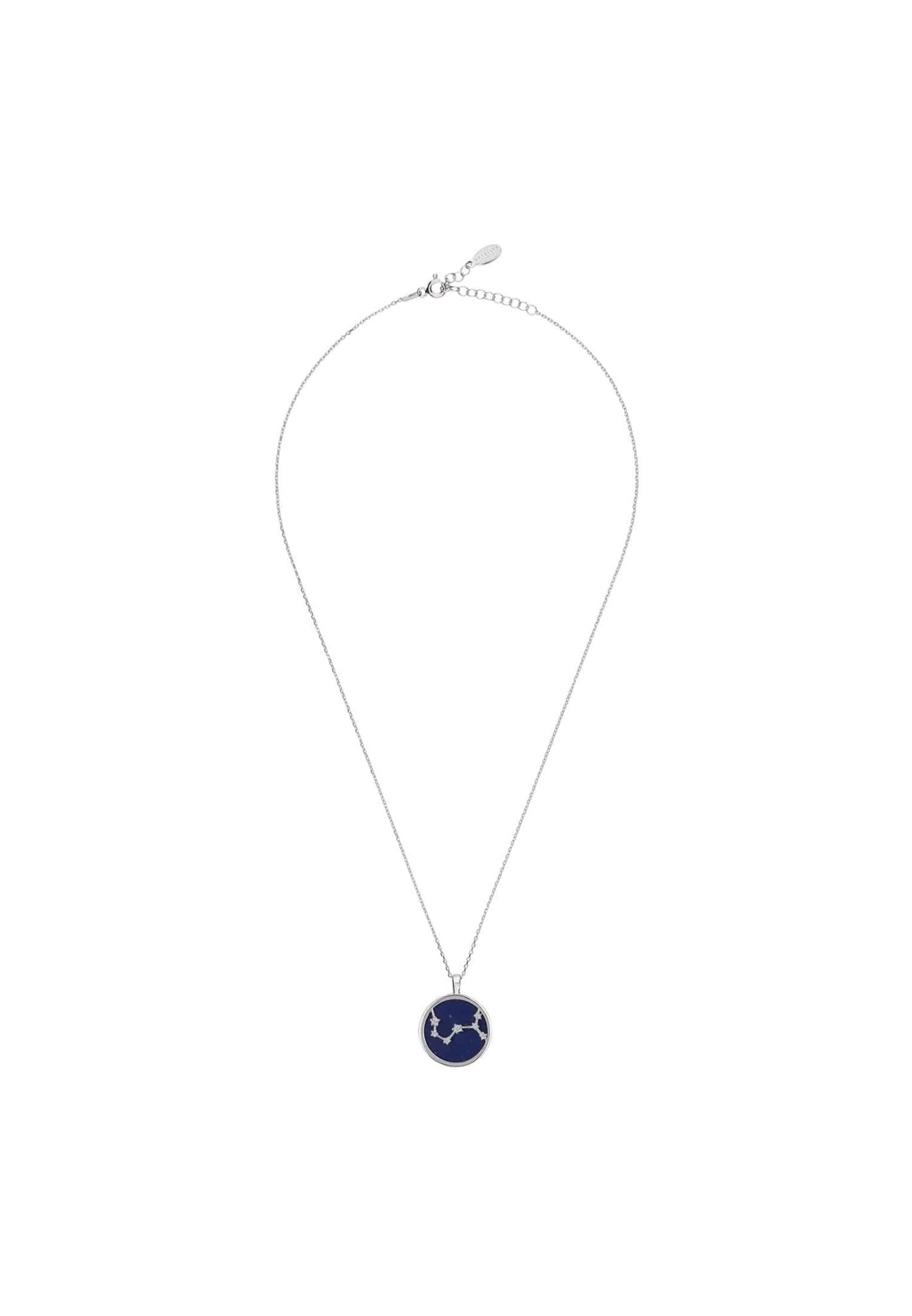 Zodiac Lapis Lazuli Gemstone Star Constellation Pendant Necklace Silver Scorpio - LATELITA Necklaces