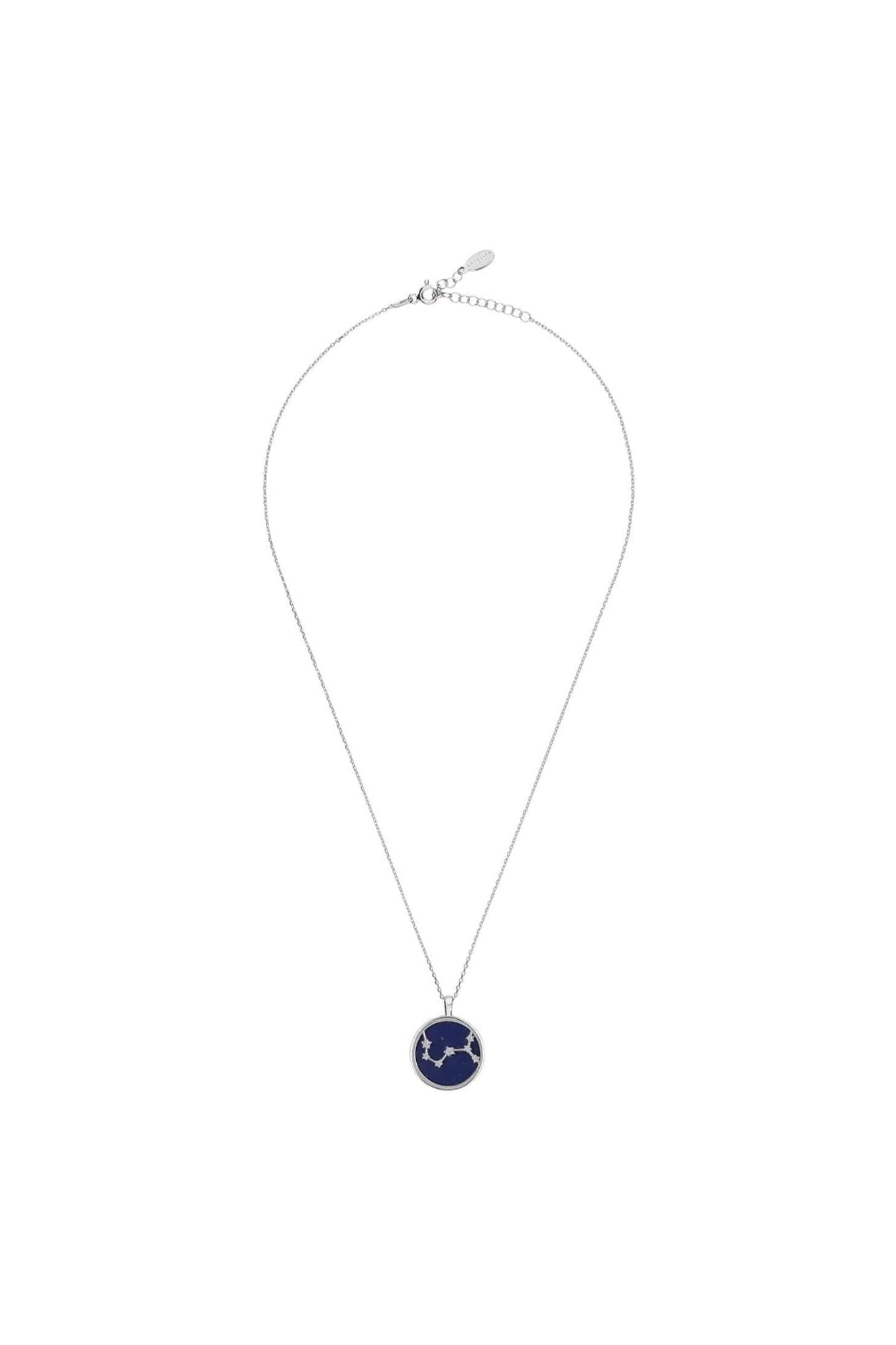 Zodiac Lapis Lazuli Gemstone Star Constellation Pendant Necklace Silver Scorpio - LATELITA Necklaces
