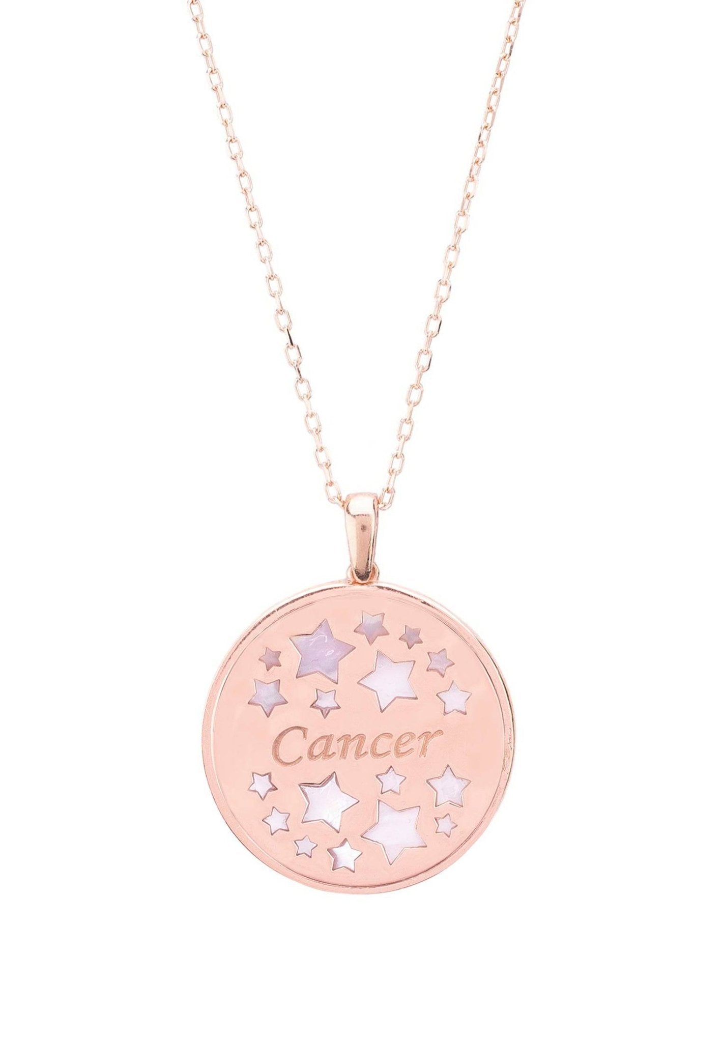 Zodiac Mother Of Pearl Gemstone Star Constellation Pendant Necklace Cancer - LATELITA Necklaces