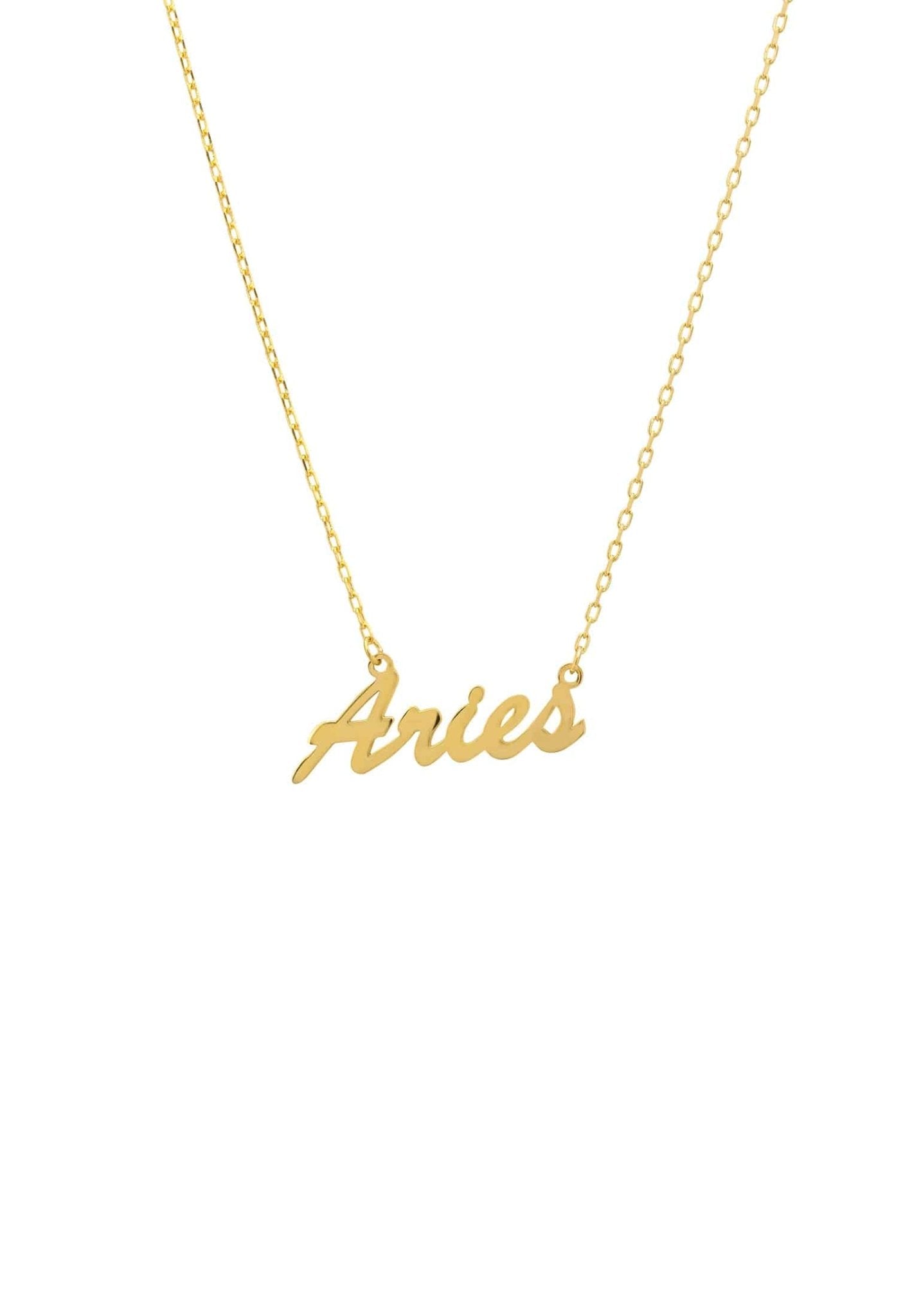 Zodiac Star Sign Name Necklace Gold Aries - LATELITA Necklaces