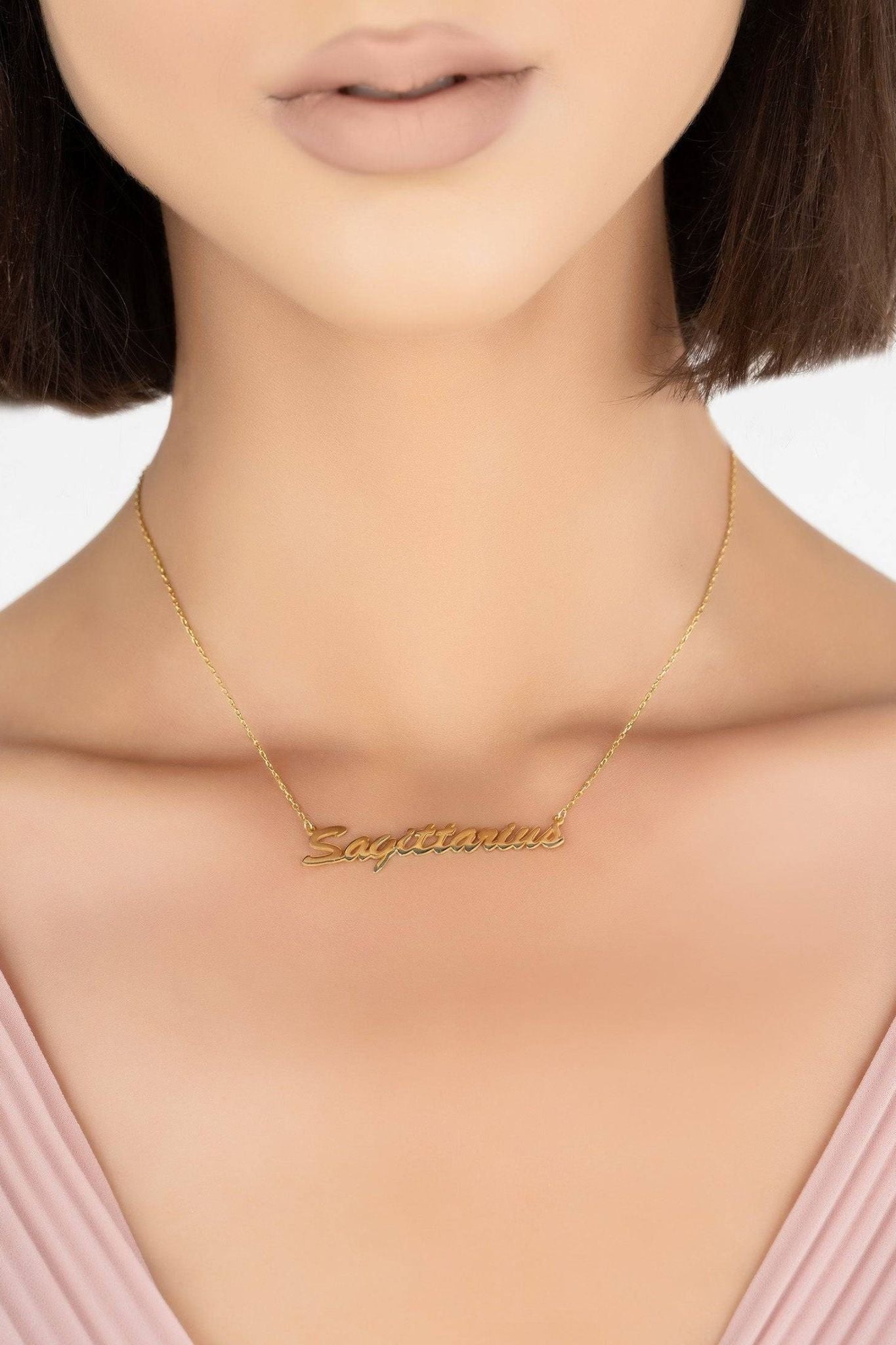 Zodiac Star Sign Name Necklace Gold Sagittarius - LATELITA Necklaces