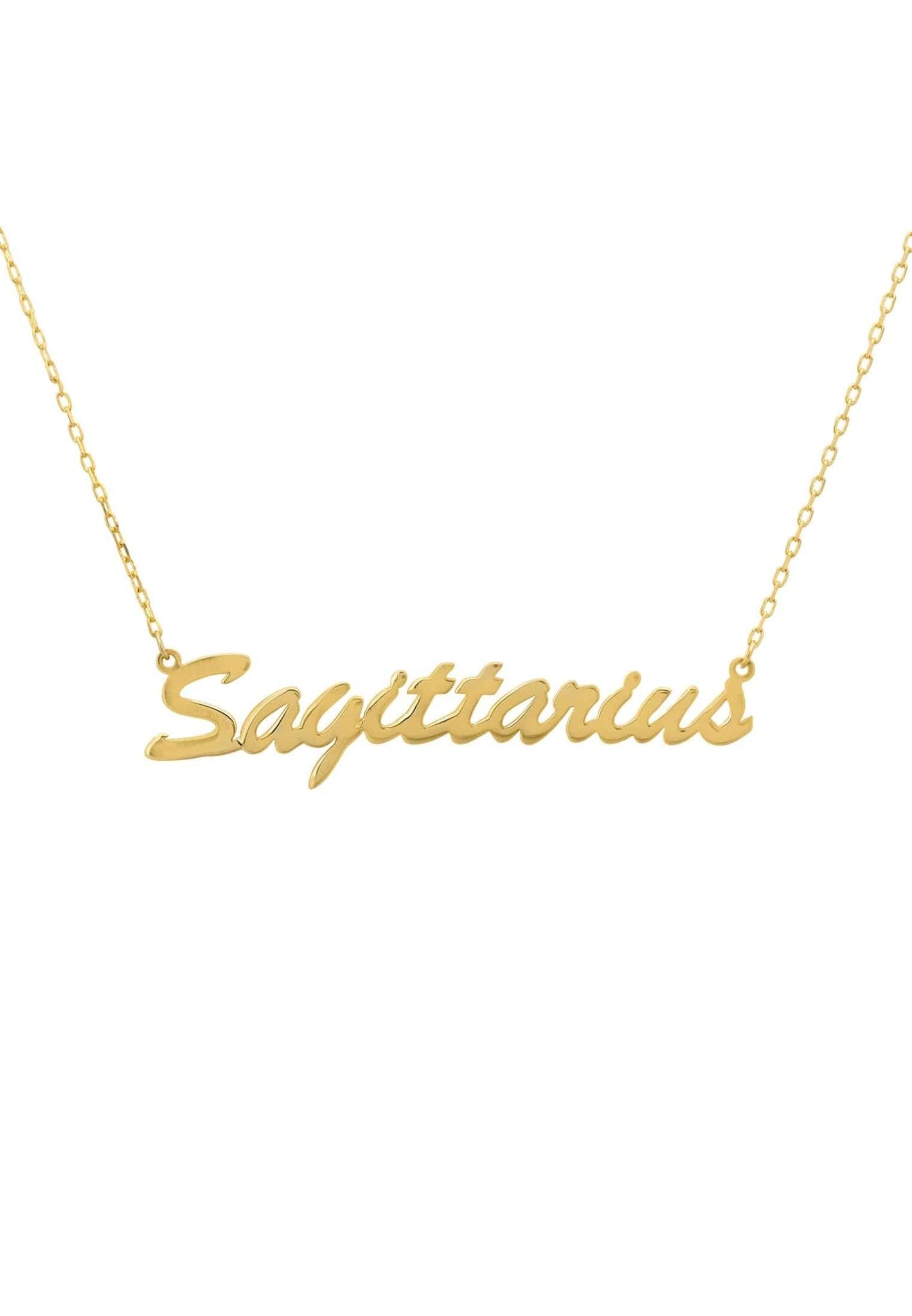 Zodiac Star Sign Name Necklace Gold Sagittarius - LATELITA Necklaces