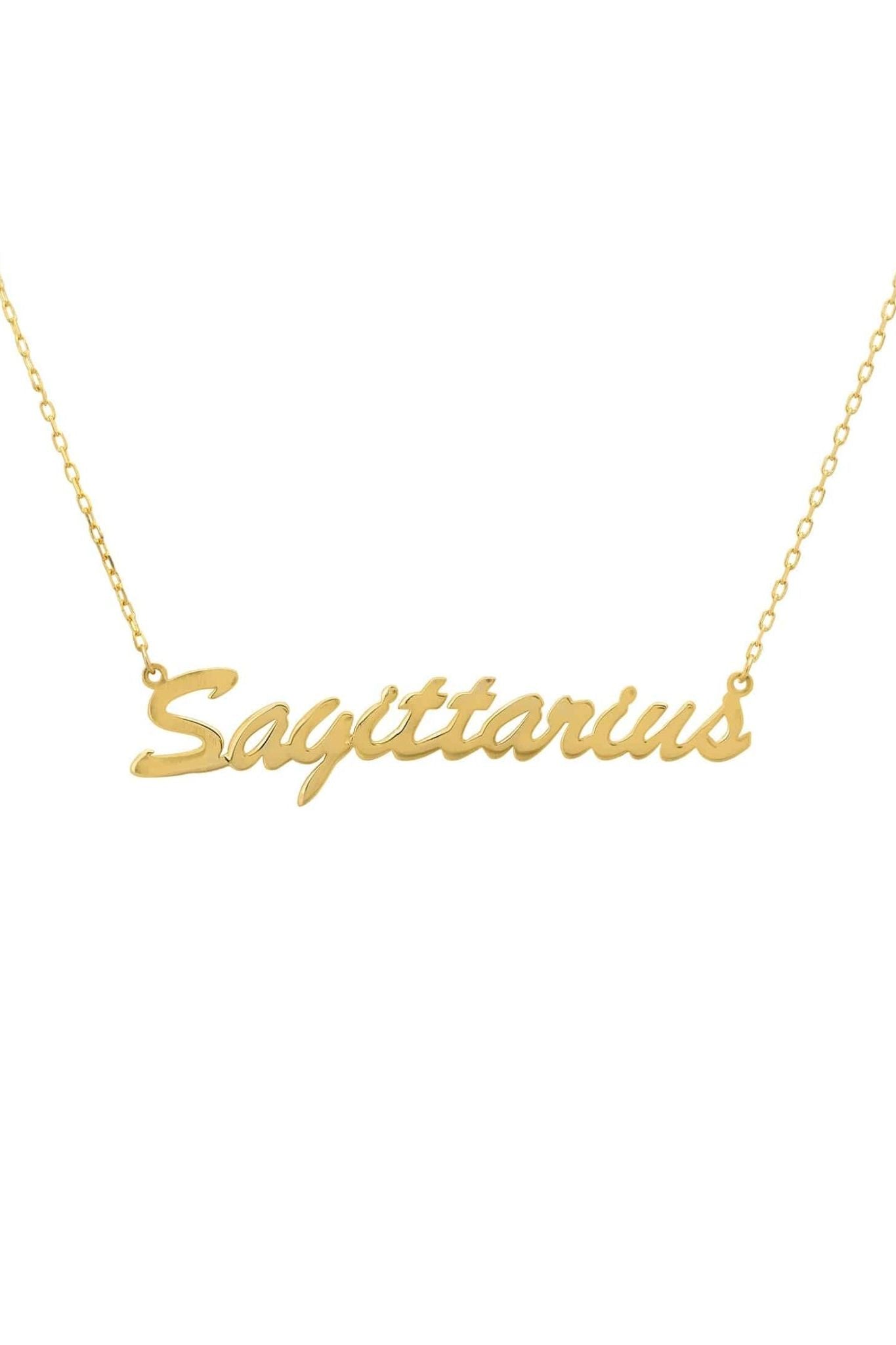 Zodiac Star Sign Name Necklace Gold Sagittarius - LATELITA Necklaces
