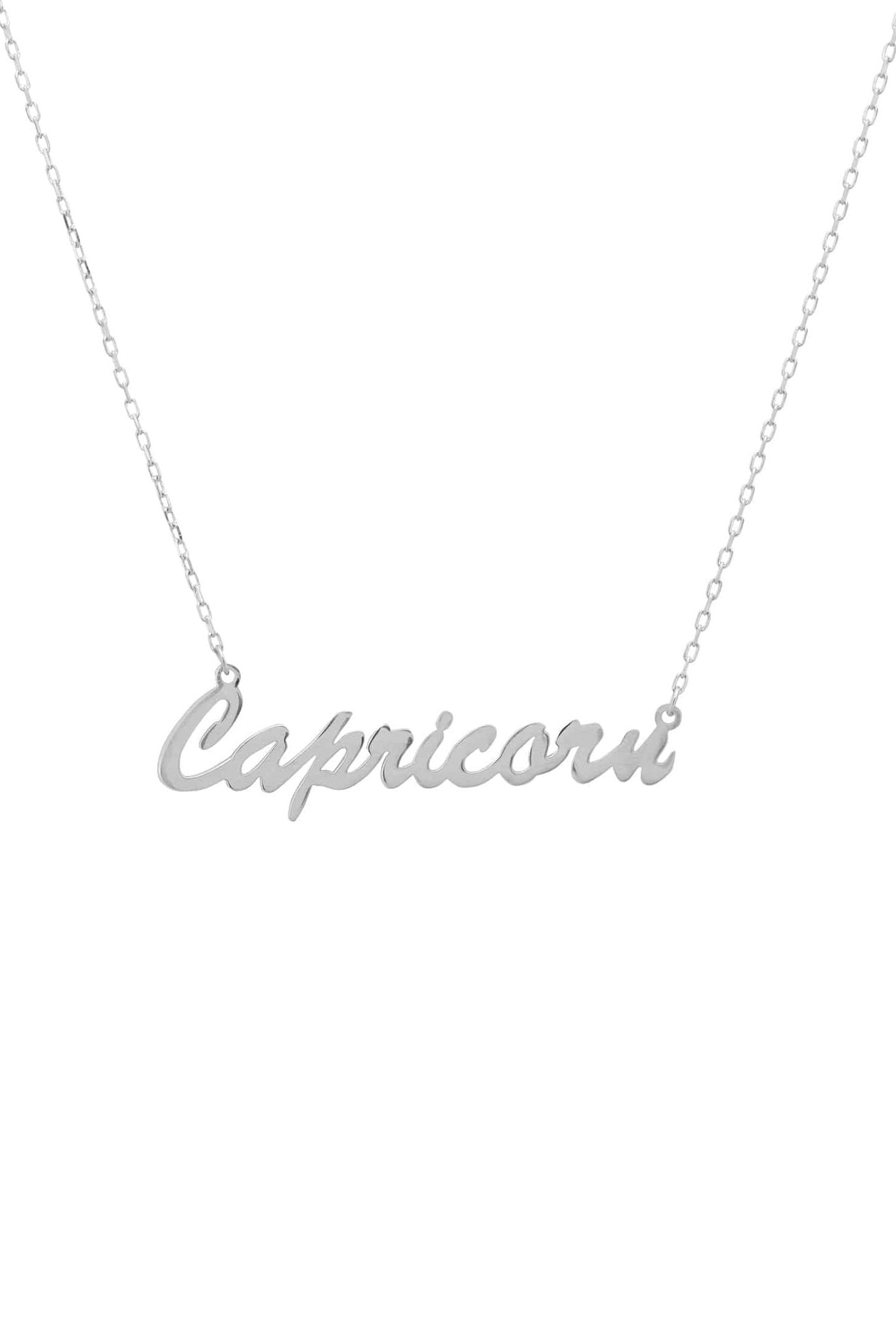 Zodiac Star Sign Name Necklace Silver Capricorn - LATELITA Necklaces