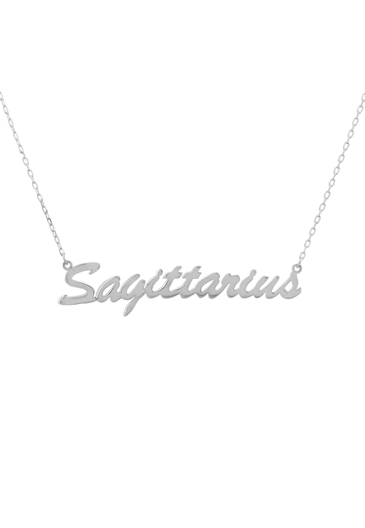 Zodiac Star Sign Name Necklace Silver Sagittarius - LATELITA Necklaces