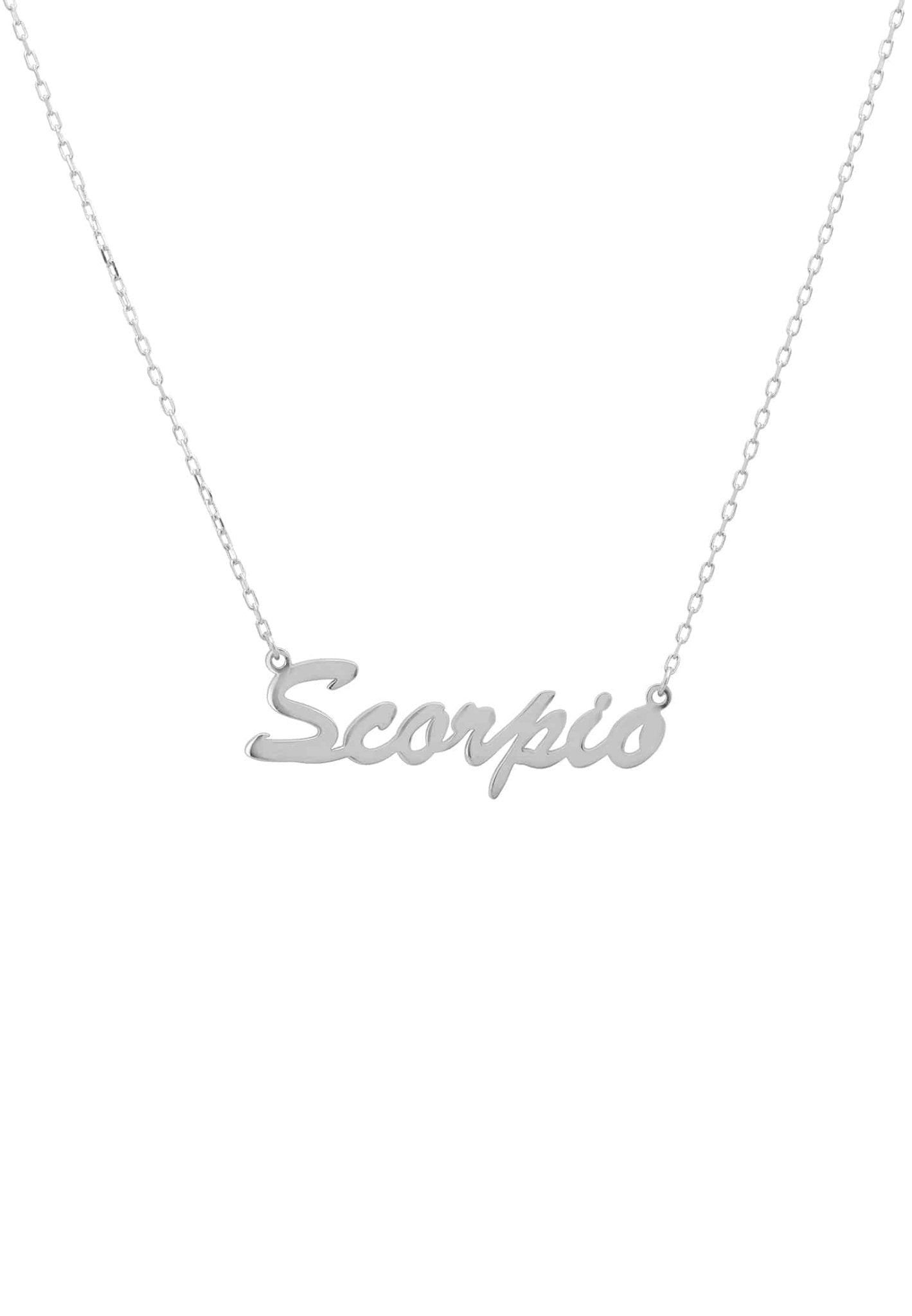 Zodiac Star Sign Name Necklace Silver Scorpio - LATELITA Necklaces