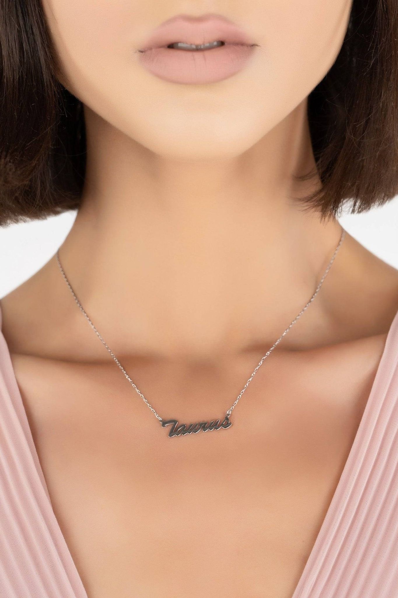 Zodiac Star Sign Name Necklace Silver Taurus - LATELITA Necklaces