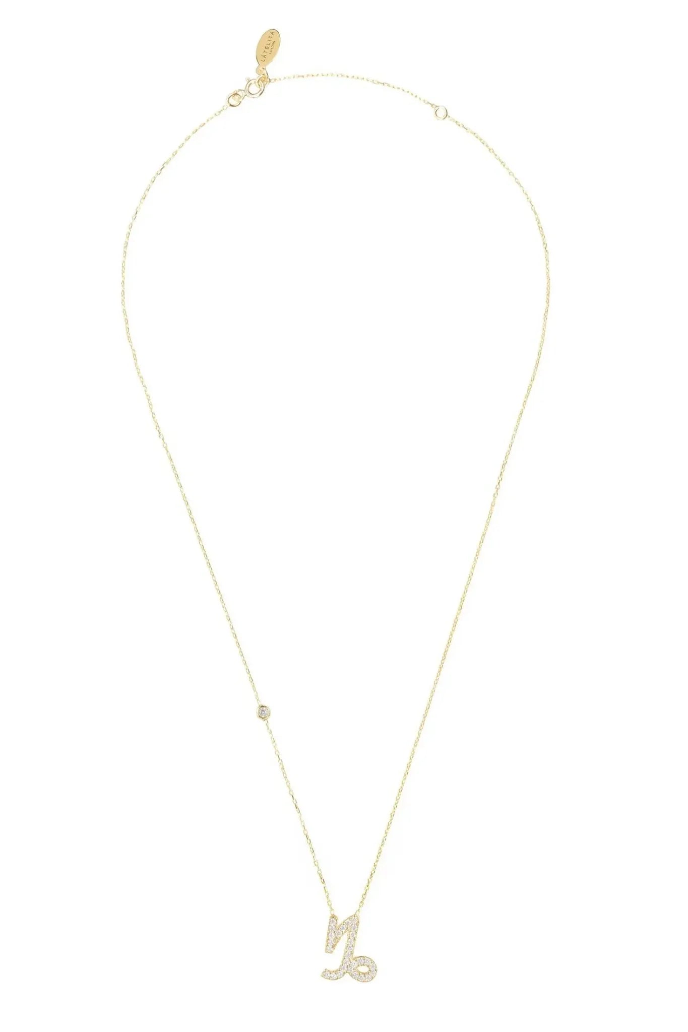 Zodiac Star Sign Pendant Necklace Gold Capricorn - LATELITA Necklaces