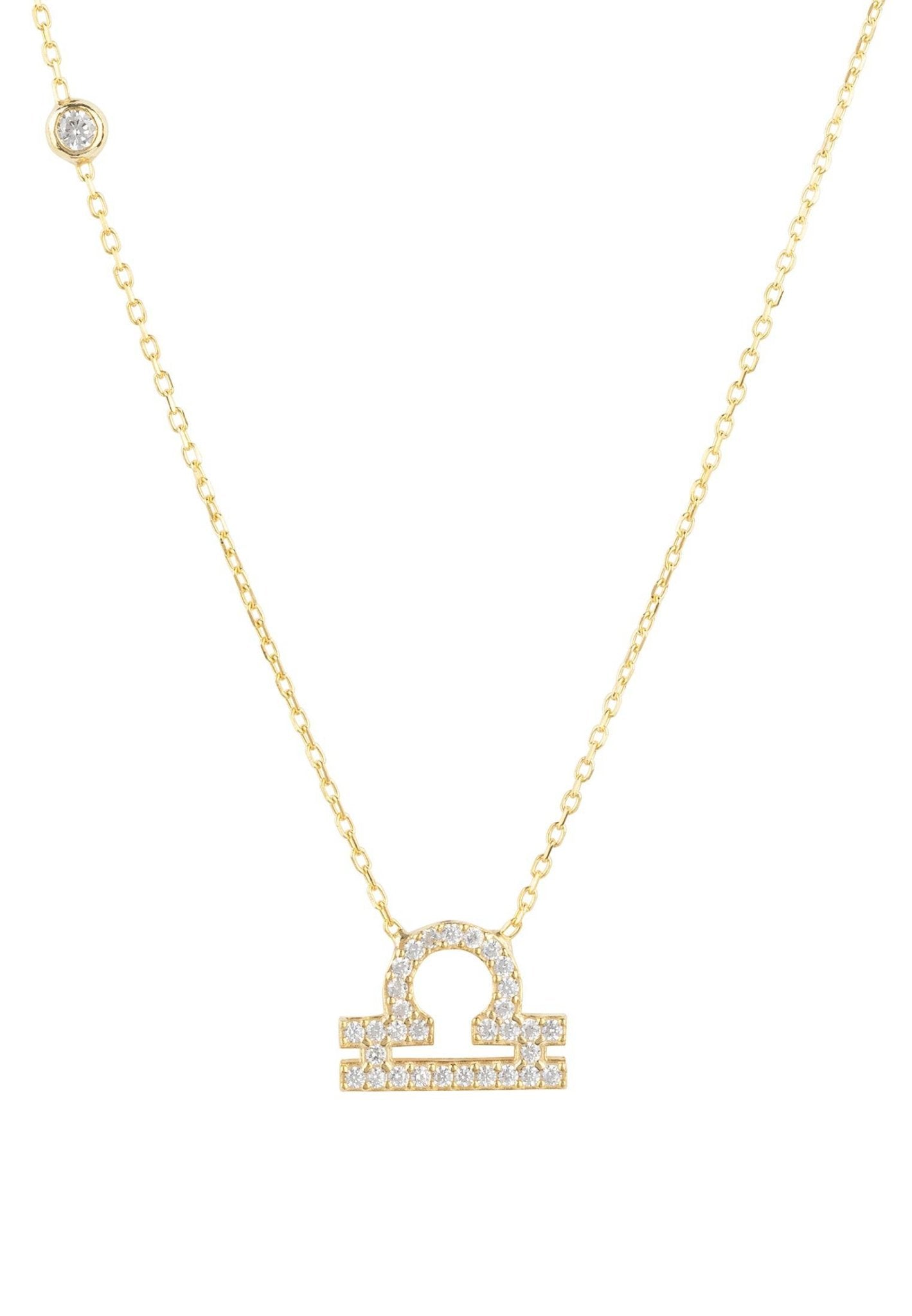Zodiac Star Sign Pendant Necklace Gold Libra - LATELITA Necklaces