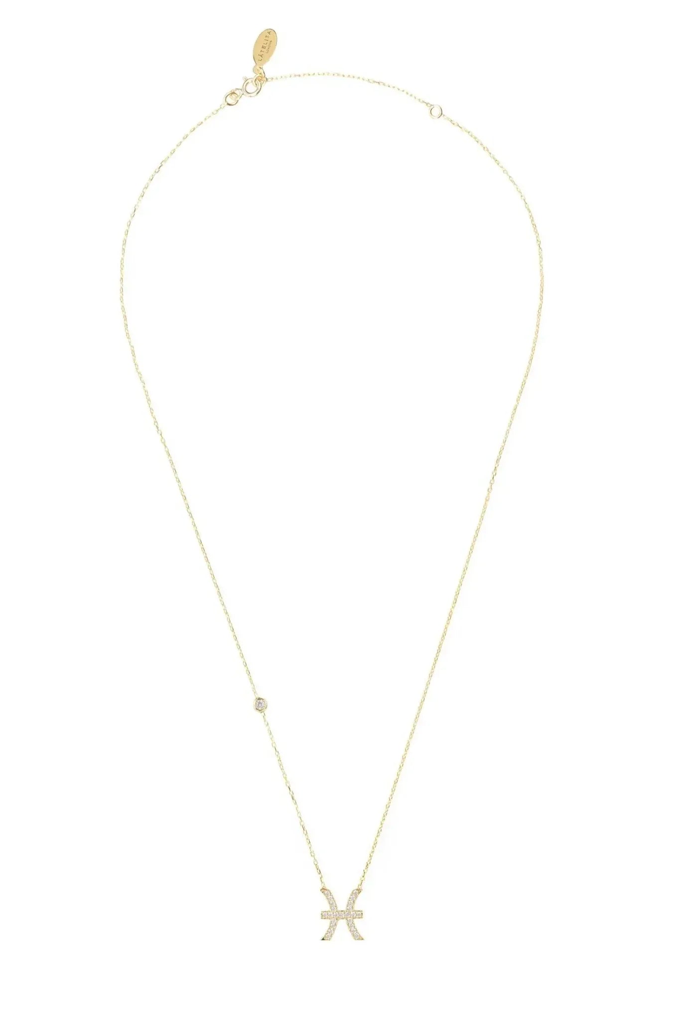 Zodiac Star Sign Pendant Necklace Gold Pisces - LATELITA Necklaces