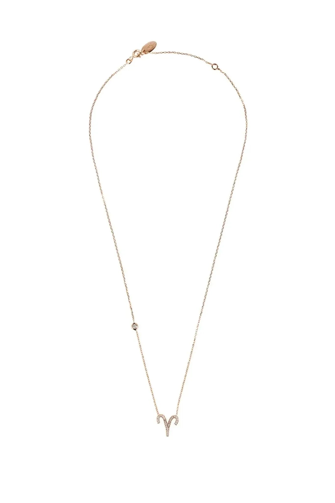 Zodiac Star Sign Pendant Necklace Rose Gold Aries - LATELITA Necklaces
