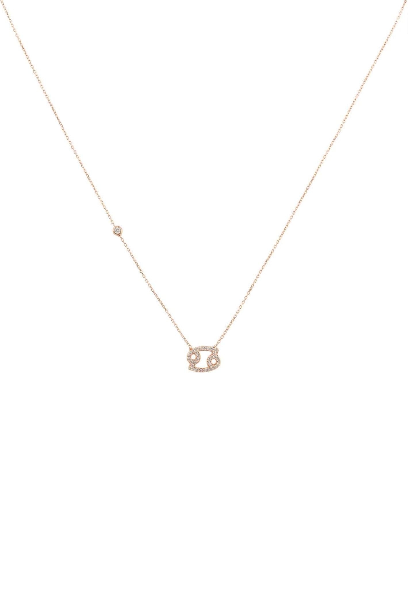 Zodiac Star Sign Pendant Necklace Rose Gold Cancer - LATELITA Necklaces