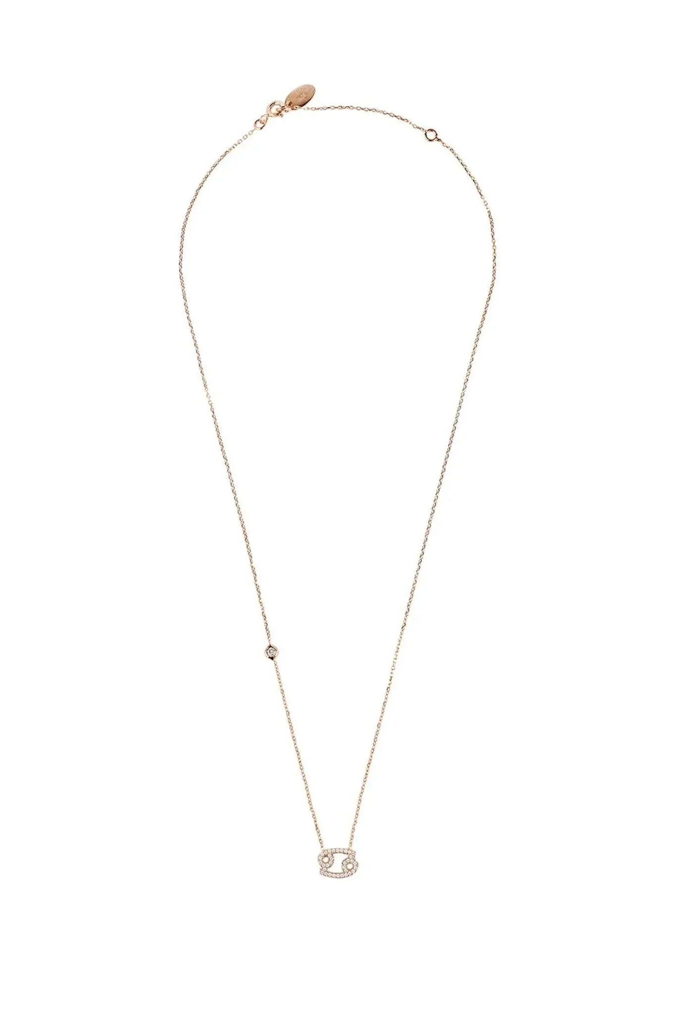 Zodiac Star Sign Pendant Necklace Rose Gold Cancer - LATELITA Necklaces