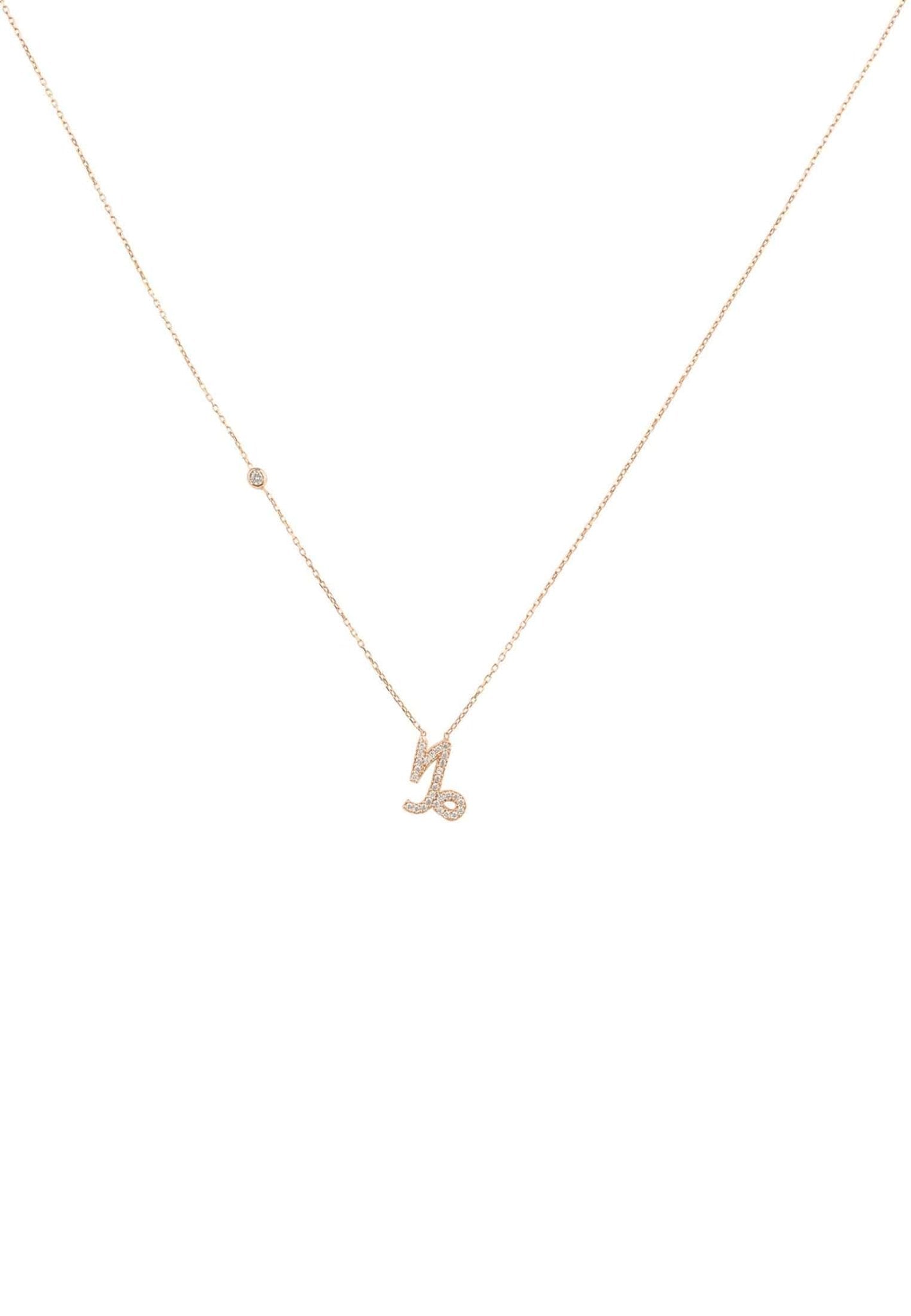 Zodiac Star Sign Pendant Necklace Rose Gold Capricorn - LATELITA Necklaces